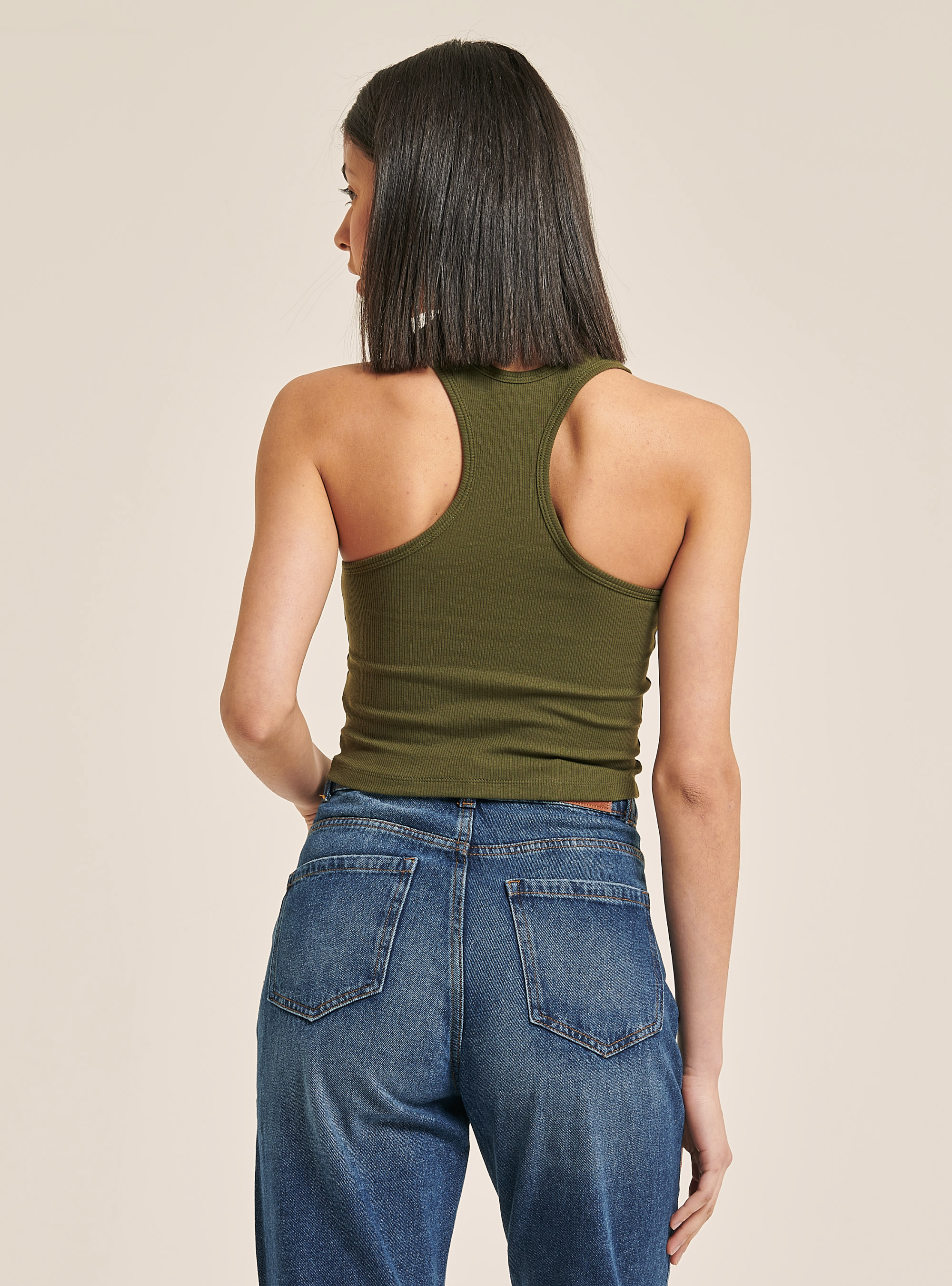 Schlichtes einfarbiges Top, C6629 KAKY