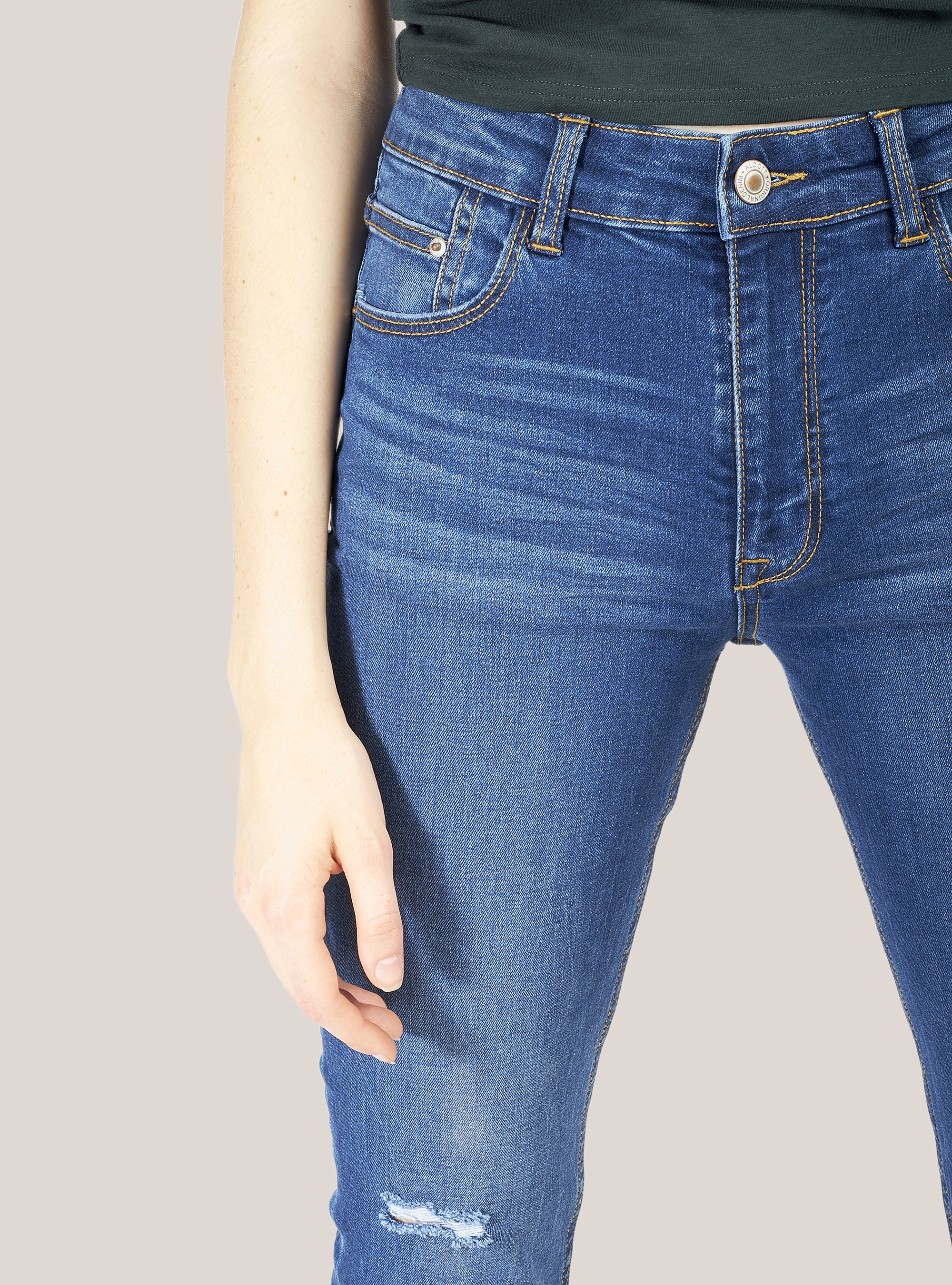 Skinny-Fit-Jeans mit hoher Taille, C241 BLUE