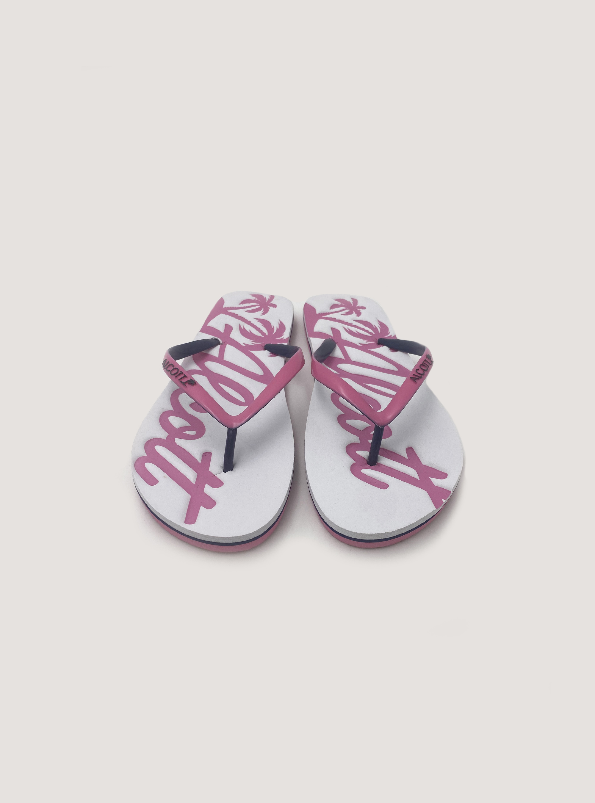 Flip-flop with logo and contrasting details, WHITE
