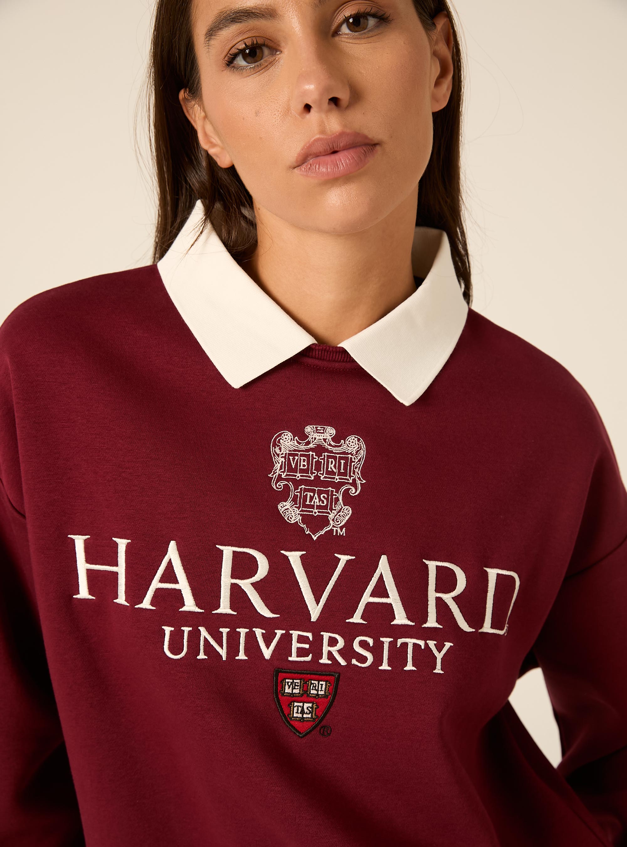 Sweat avec col Harvard / Alcott, BO1 BORDEAUX DARK