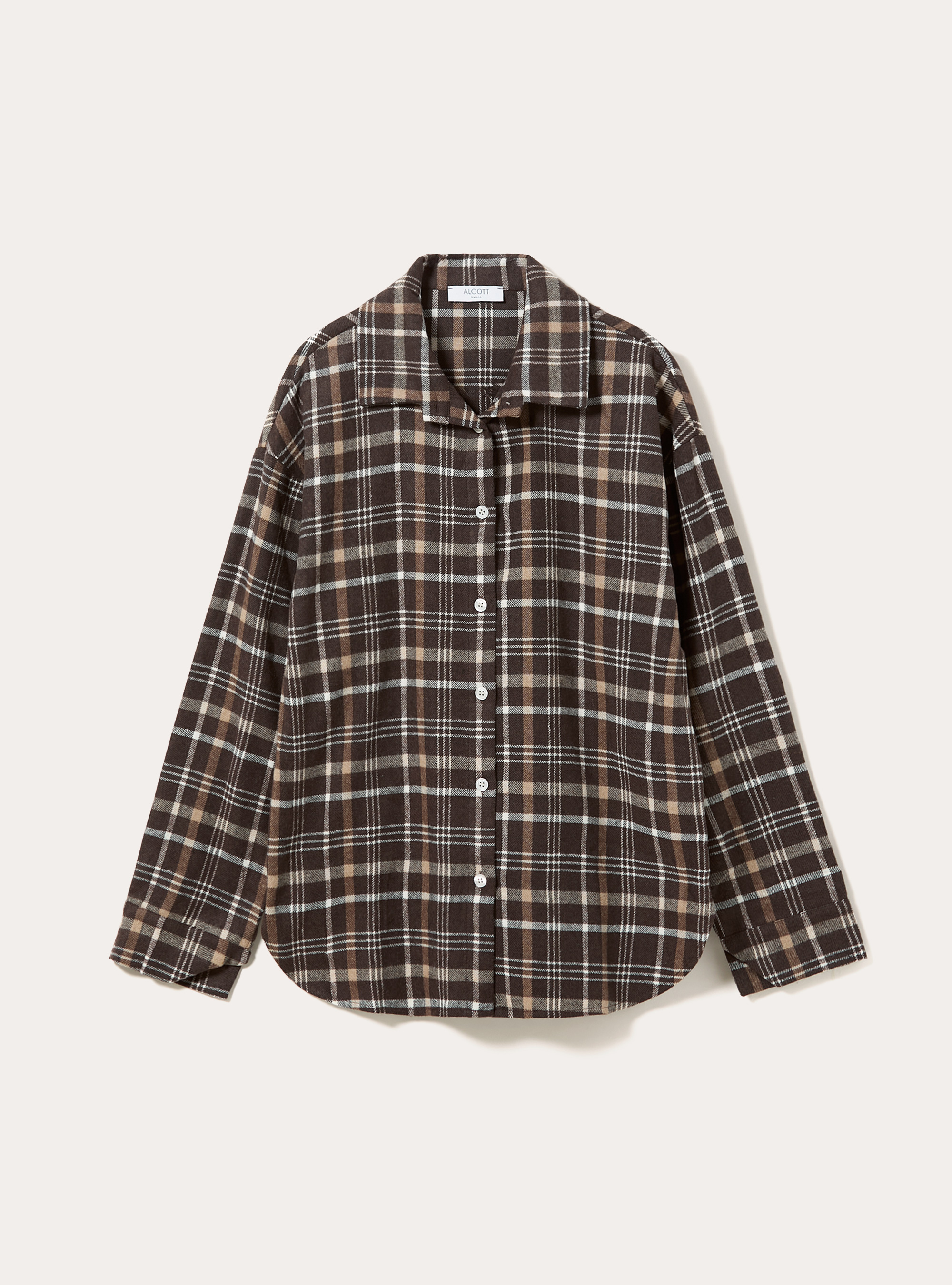 Checkered shirt jacket, CHECK BROWN DARK