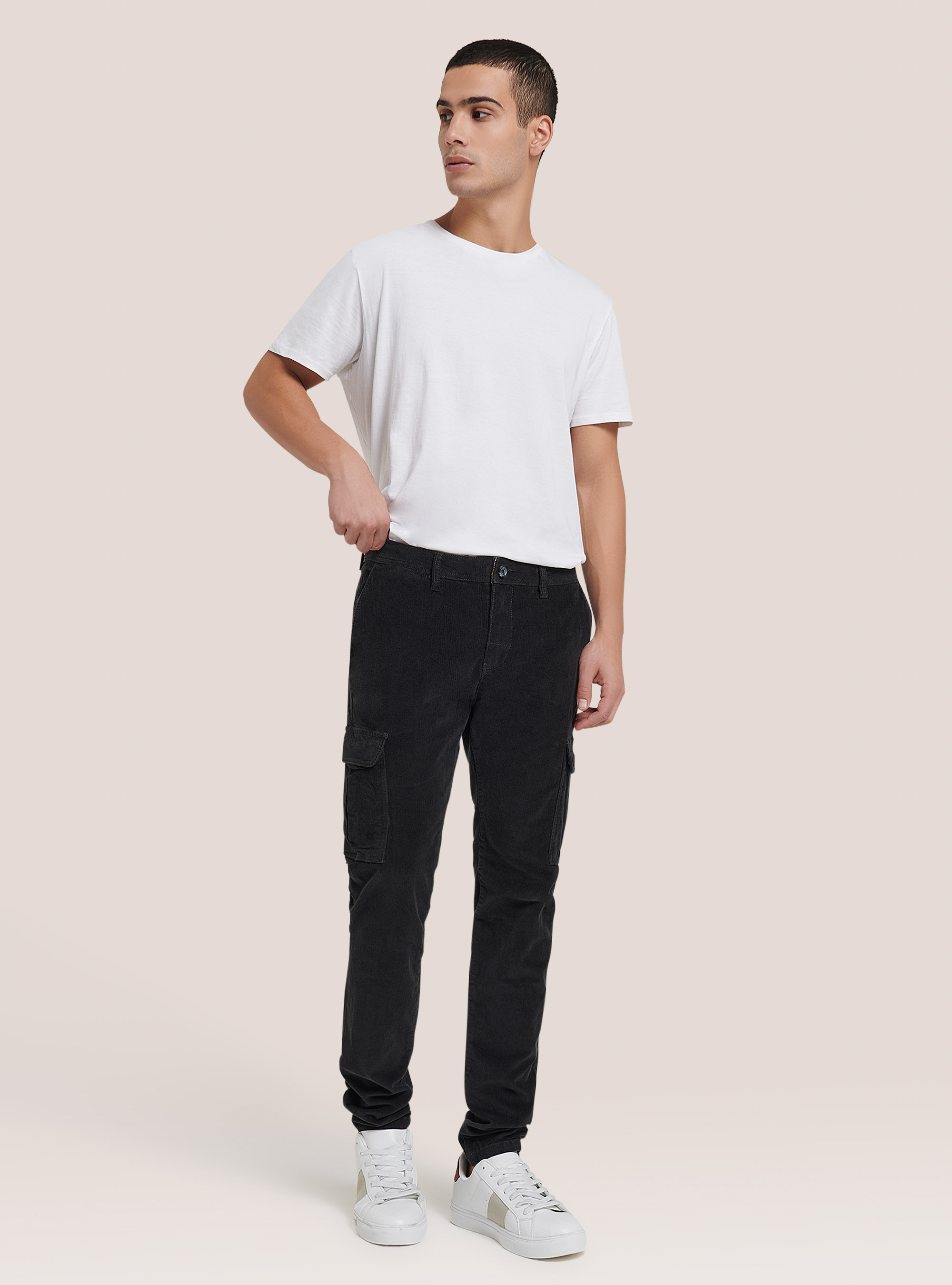 CORDUROYS CARGO CHINO PANTS, GREY