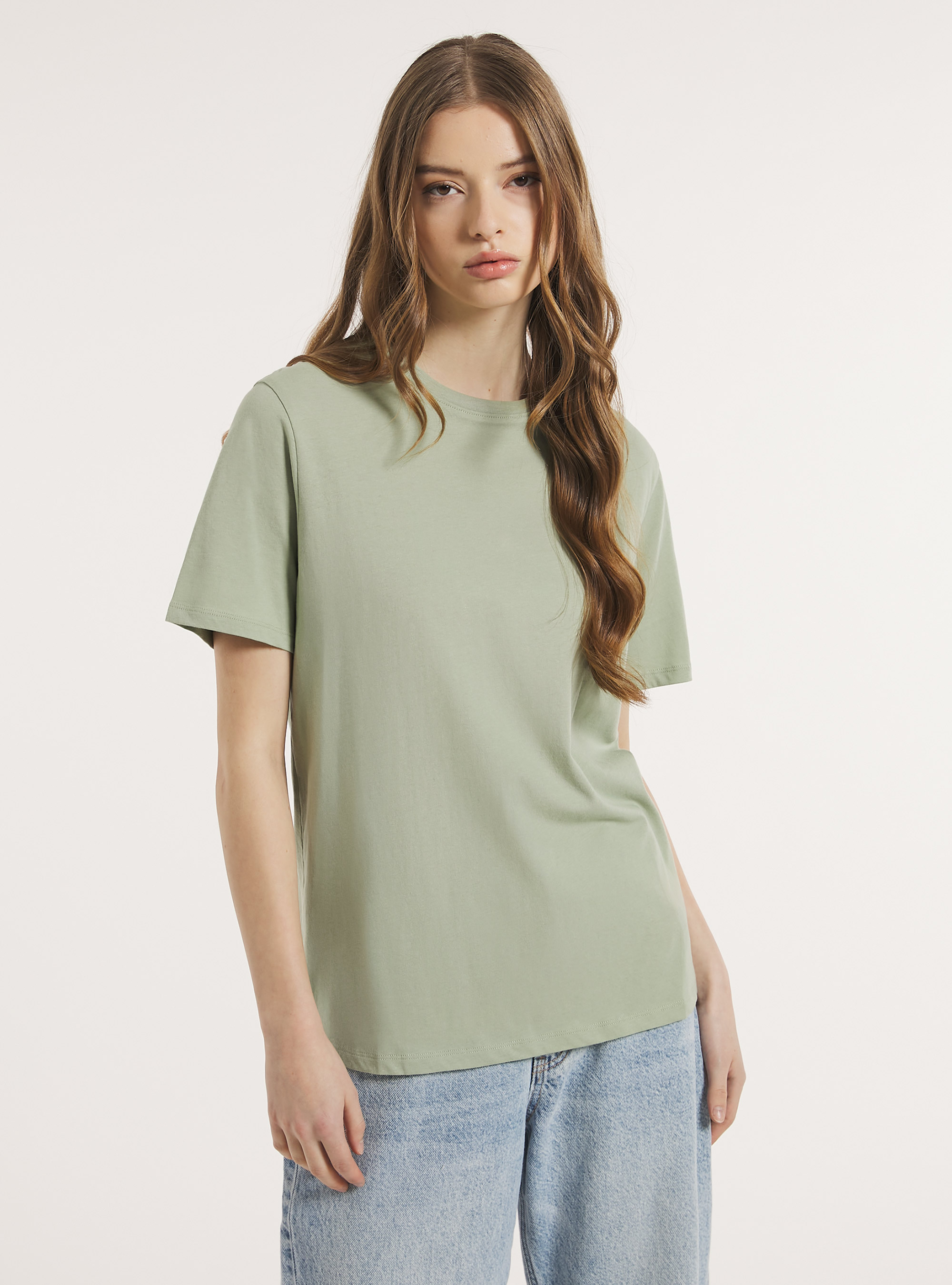 Crew-neck cotton T-shirt, GN2 GREEN MEDIUM