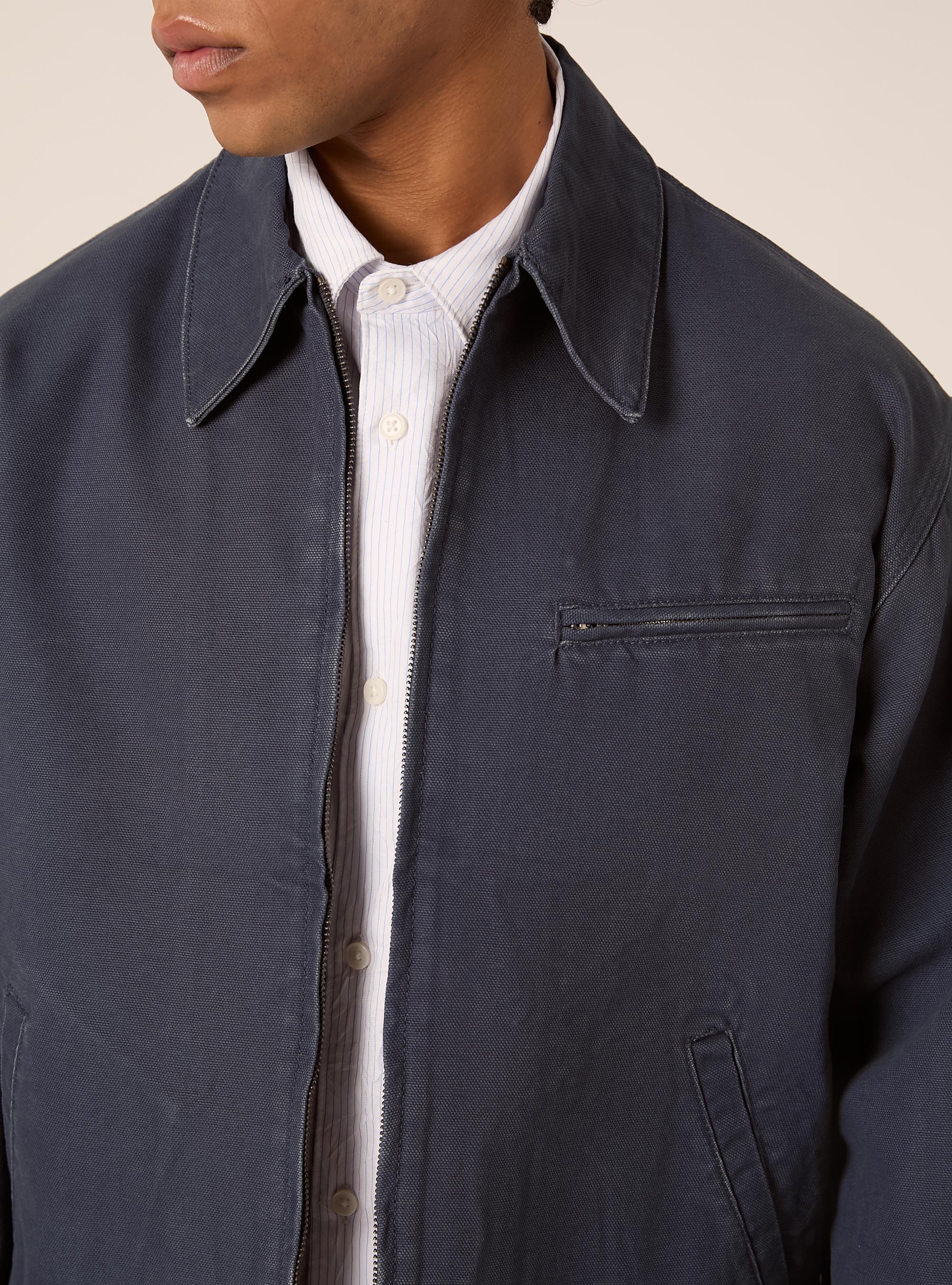 Chaqueta de lona con cuello, NA2 NAVY MEDIUM