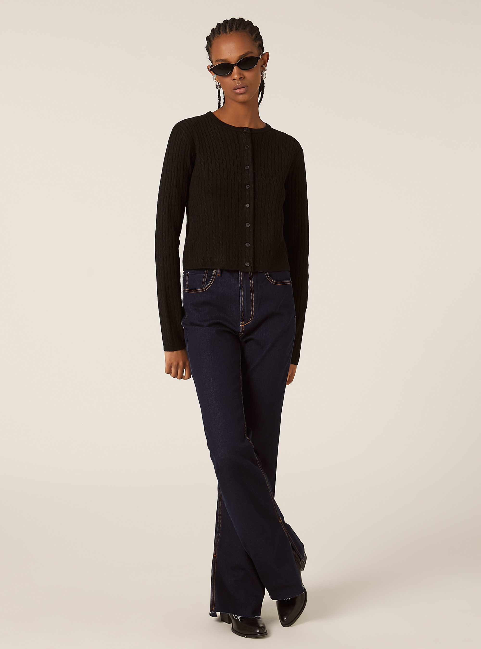 Cardigan trecce, BK1 BLACK