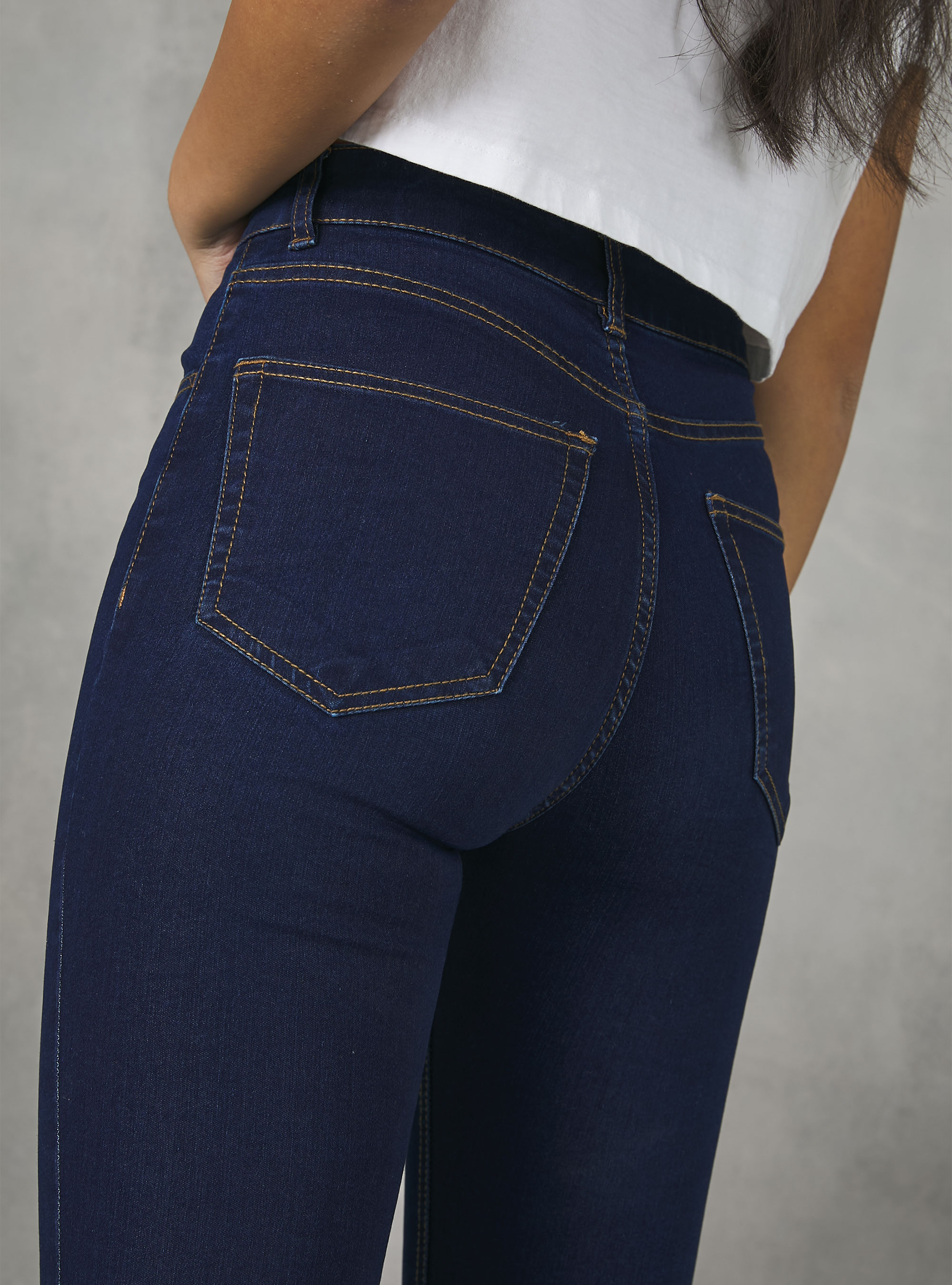 Vaqueros skinny fit de talle alto, D002 MEDIUM DARK BLUE