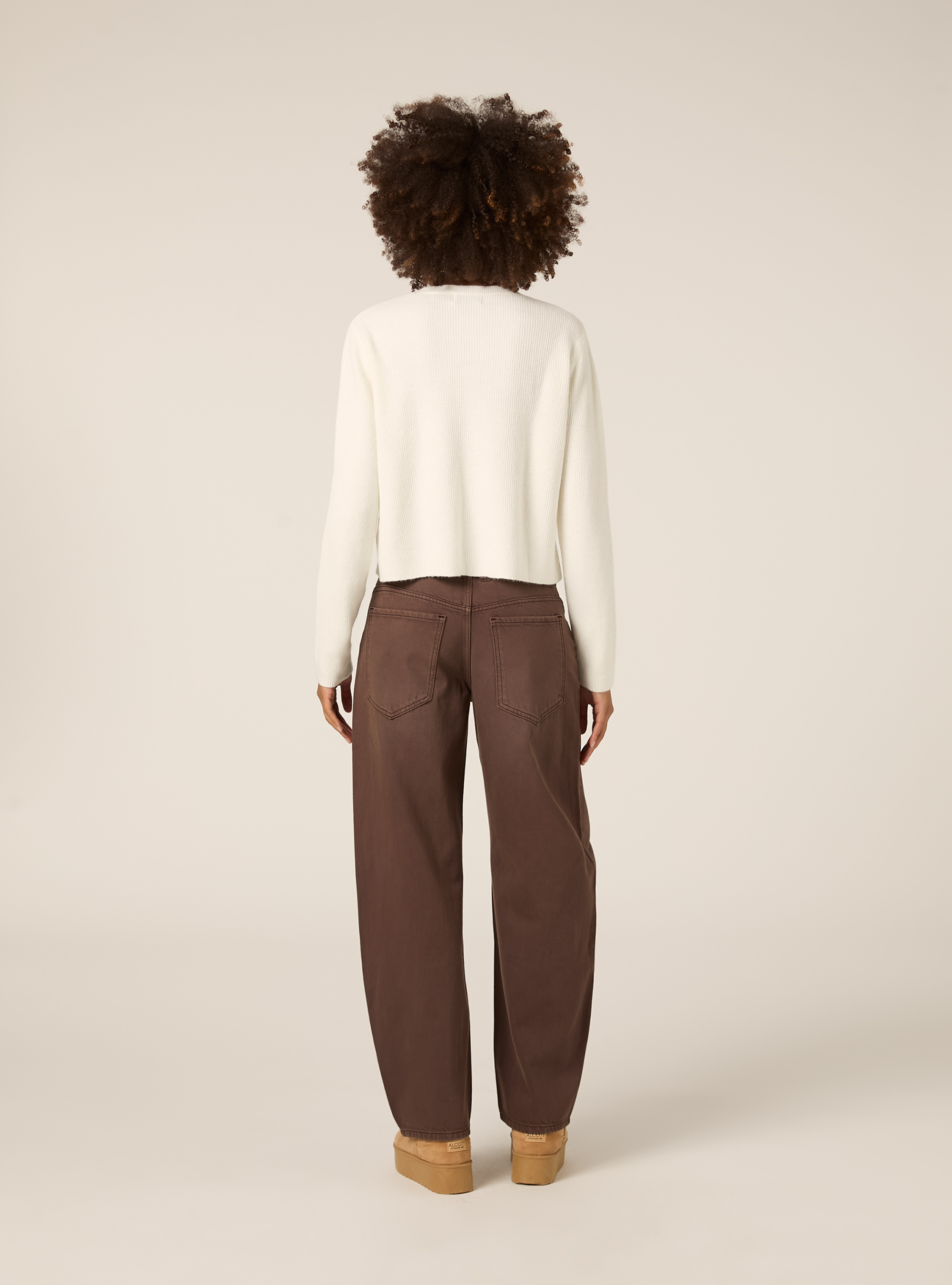 Cárdigan de punto acanalado con botones, WH2 WHITE