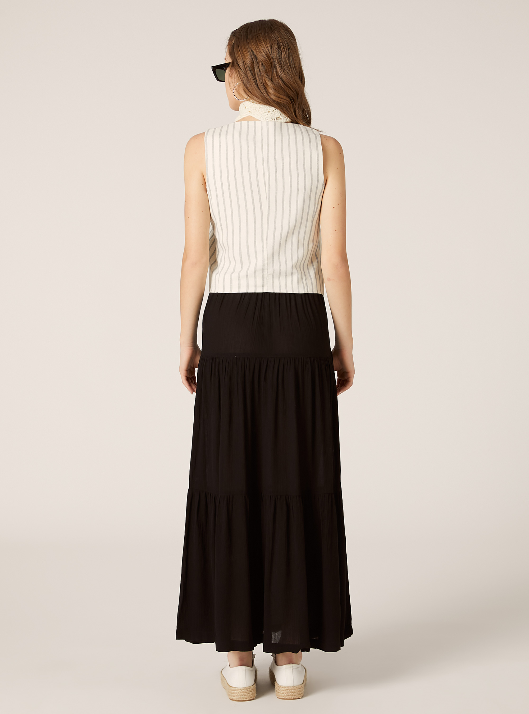 Linen-blend waistcoat, MULTICOLOR