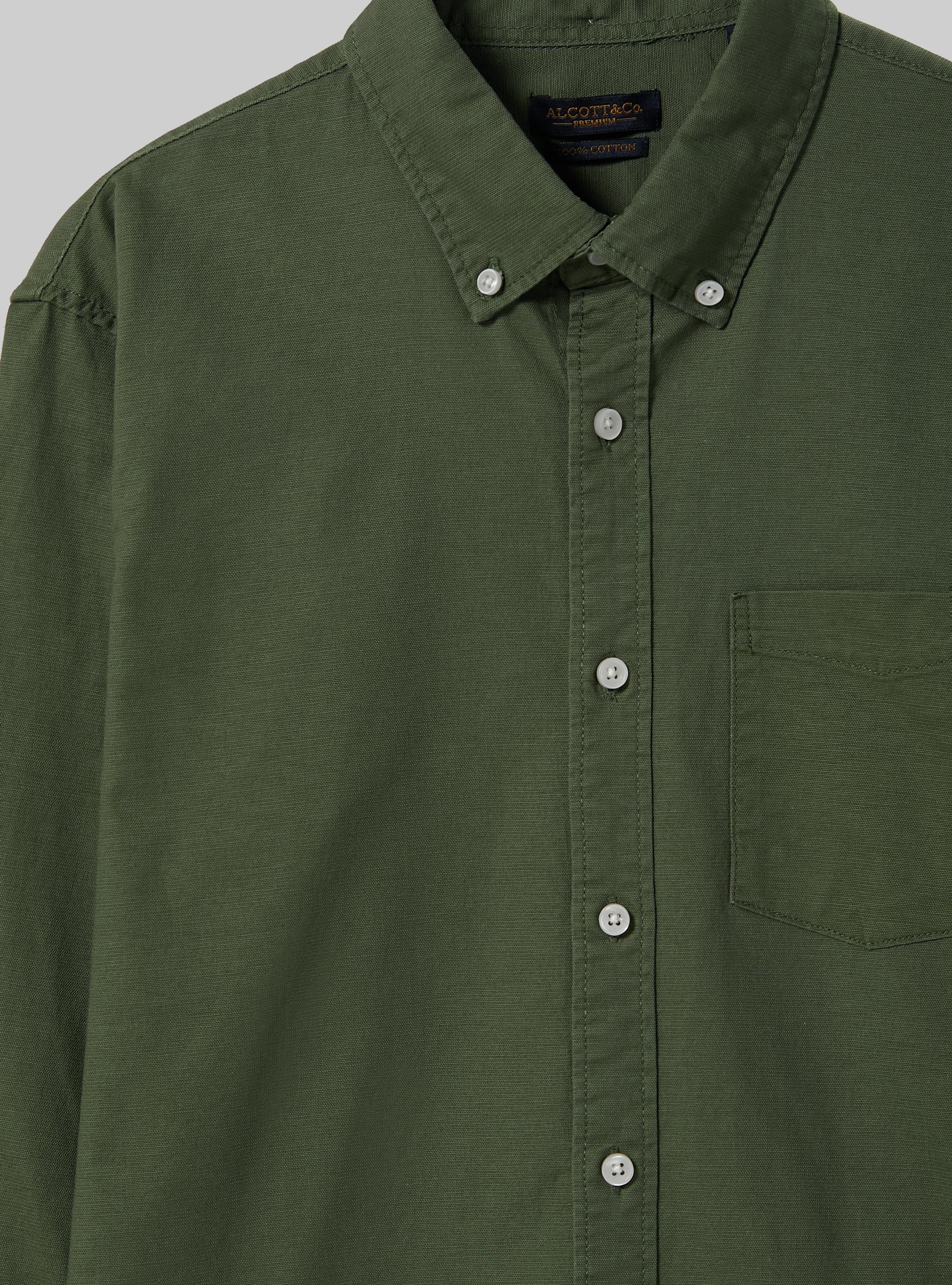 Plain-coloured cotton shirt, KY2 KAKY MEDIUM