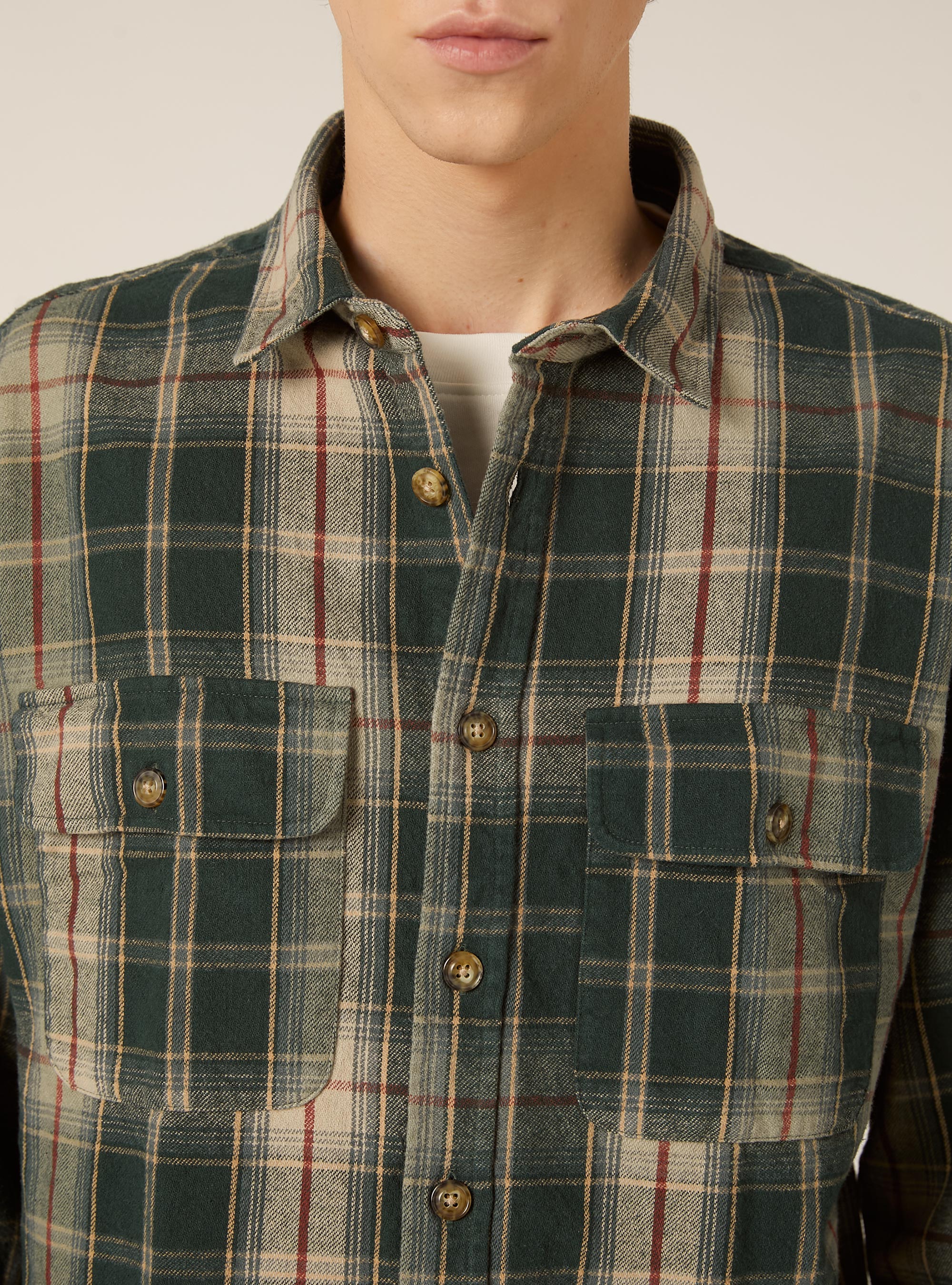 Camicia flanella quadri, GN1 GREEN DARK