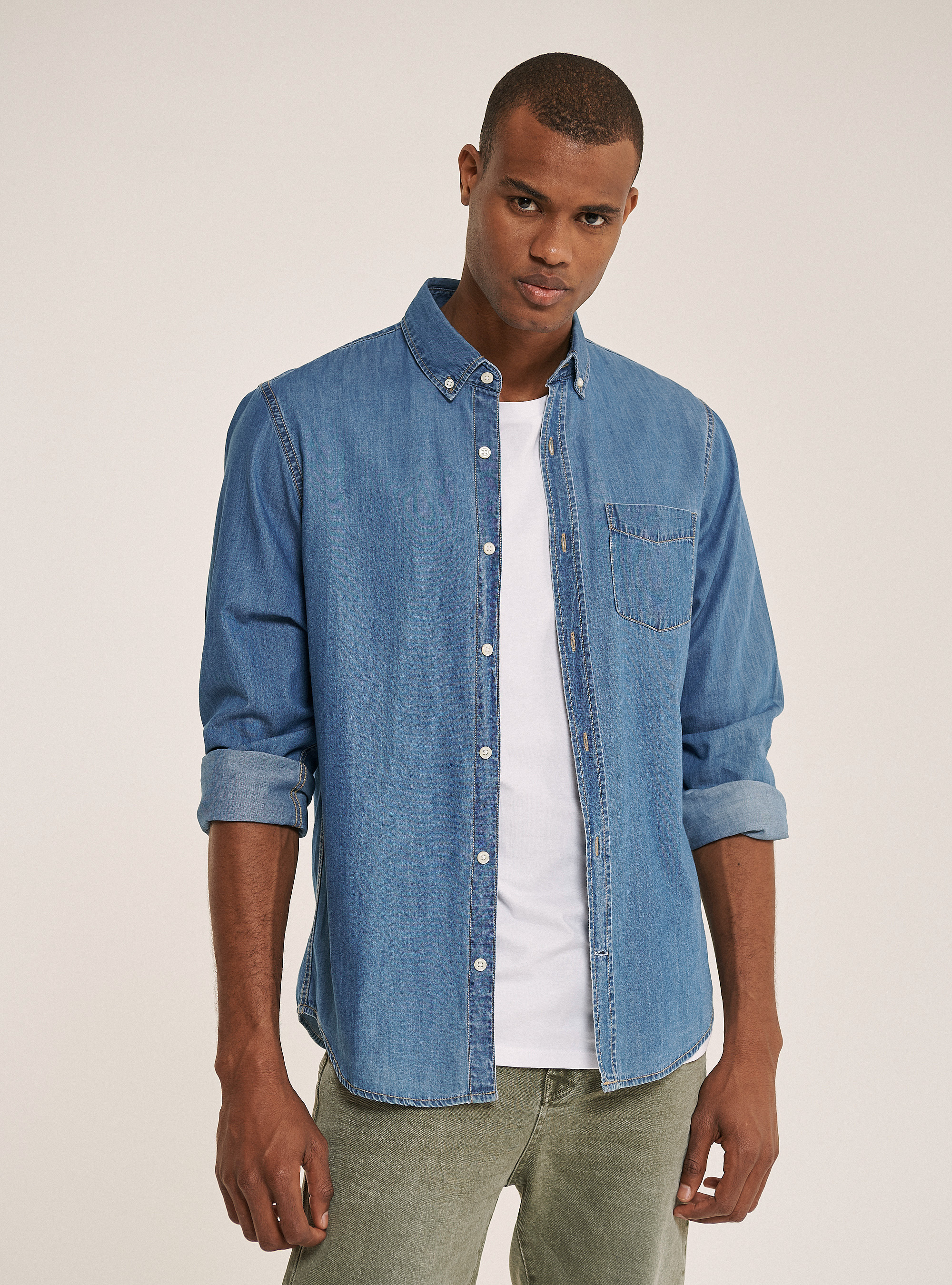 Camicia in denim, BLUE