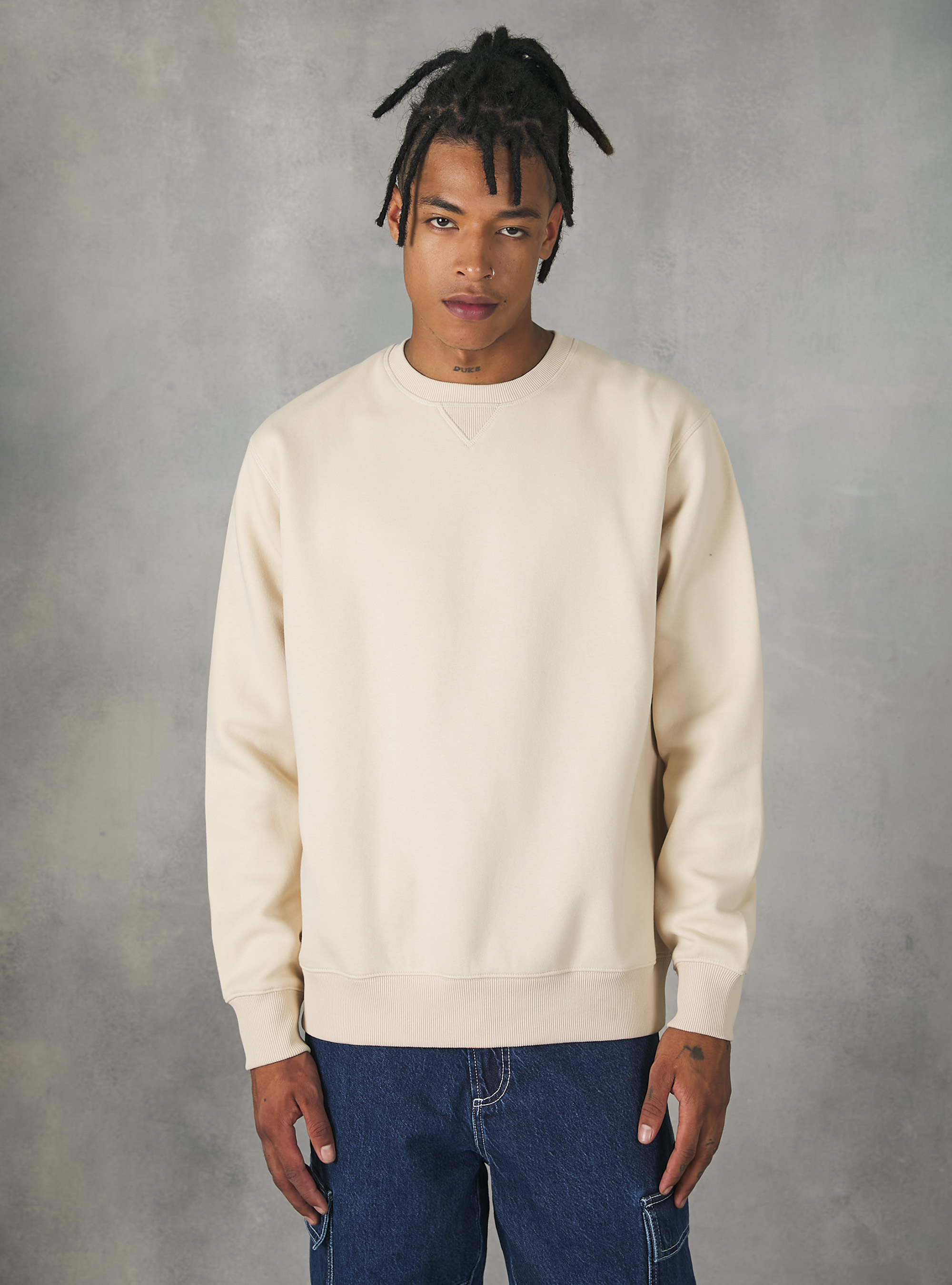 Plain cotton crew-neck sweatshirt, Alcott