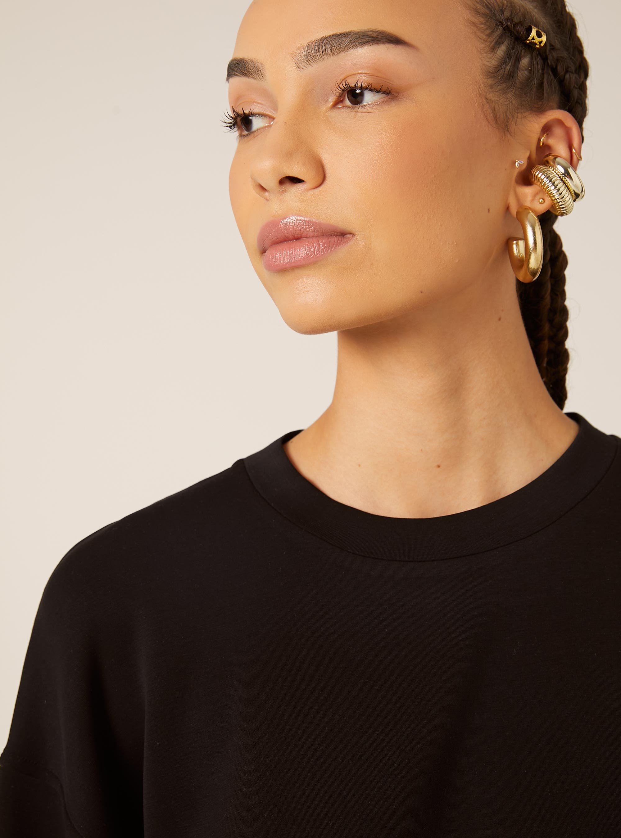 Soft touch sweatshirt, BK1 BLACK