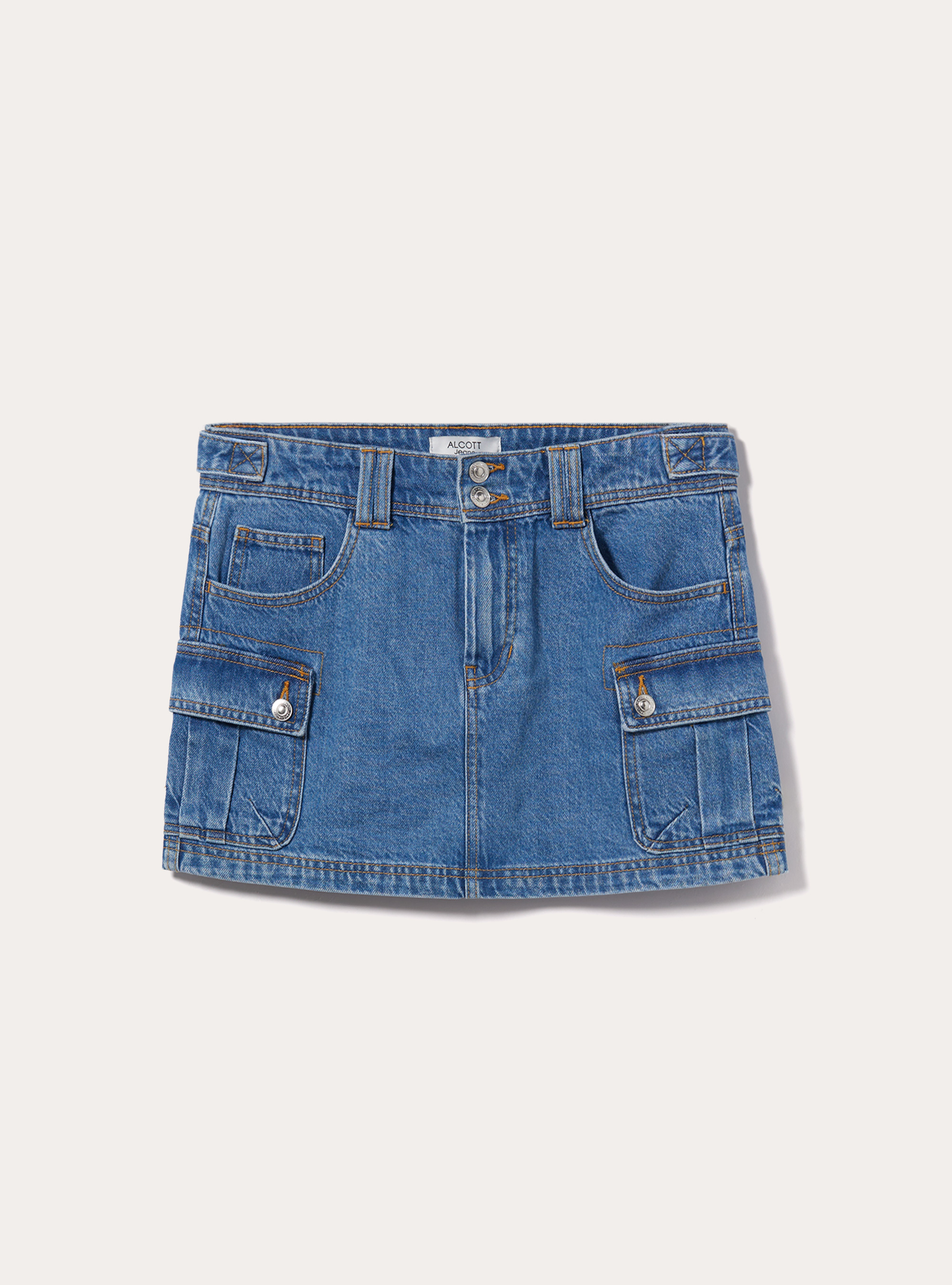 Denim cargo skirt, D003 MEDIUM BLUE