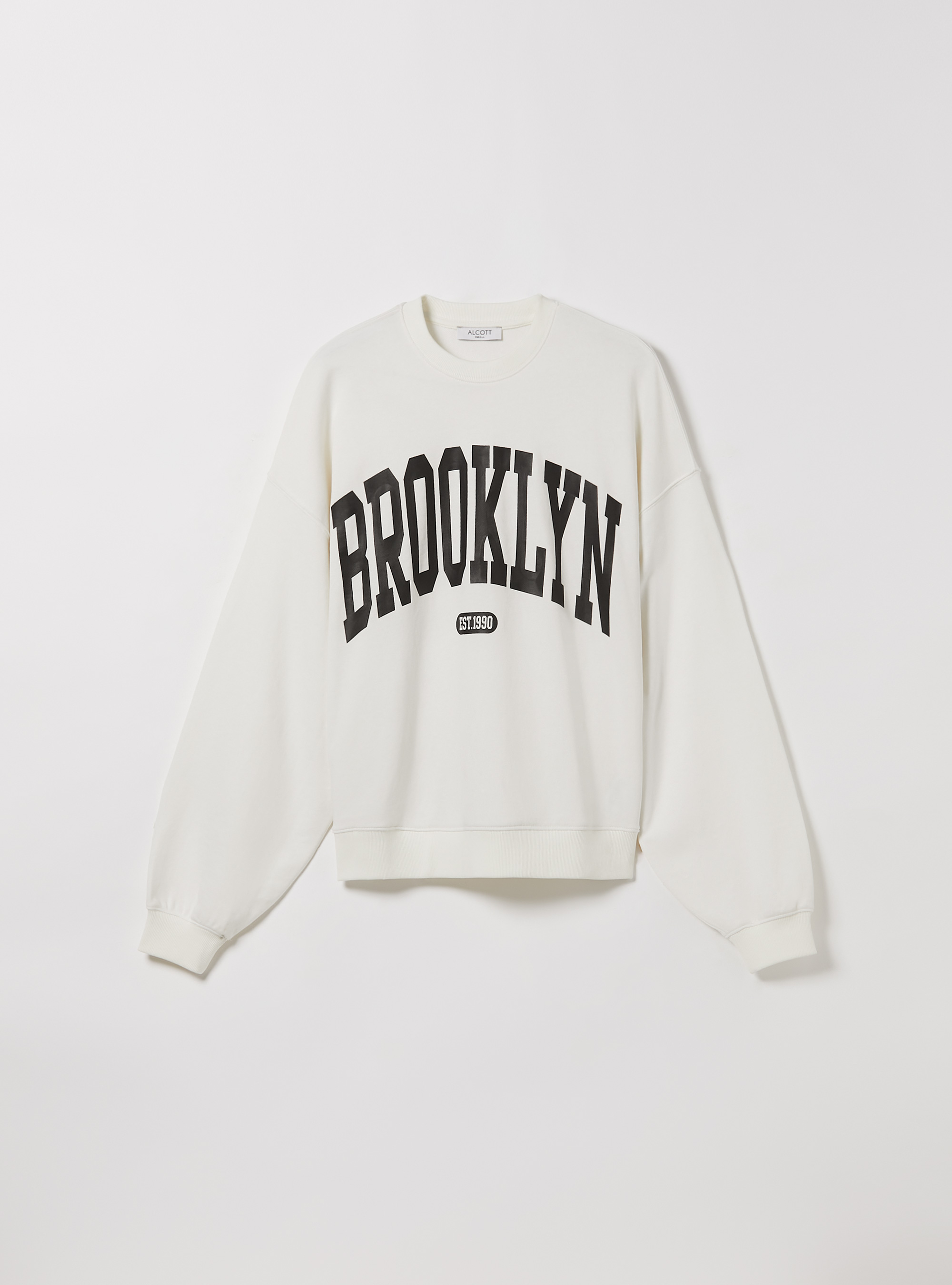 Oversized sweatshirt with print, WH2 WHITE