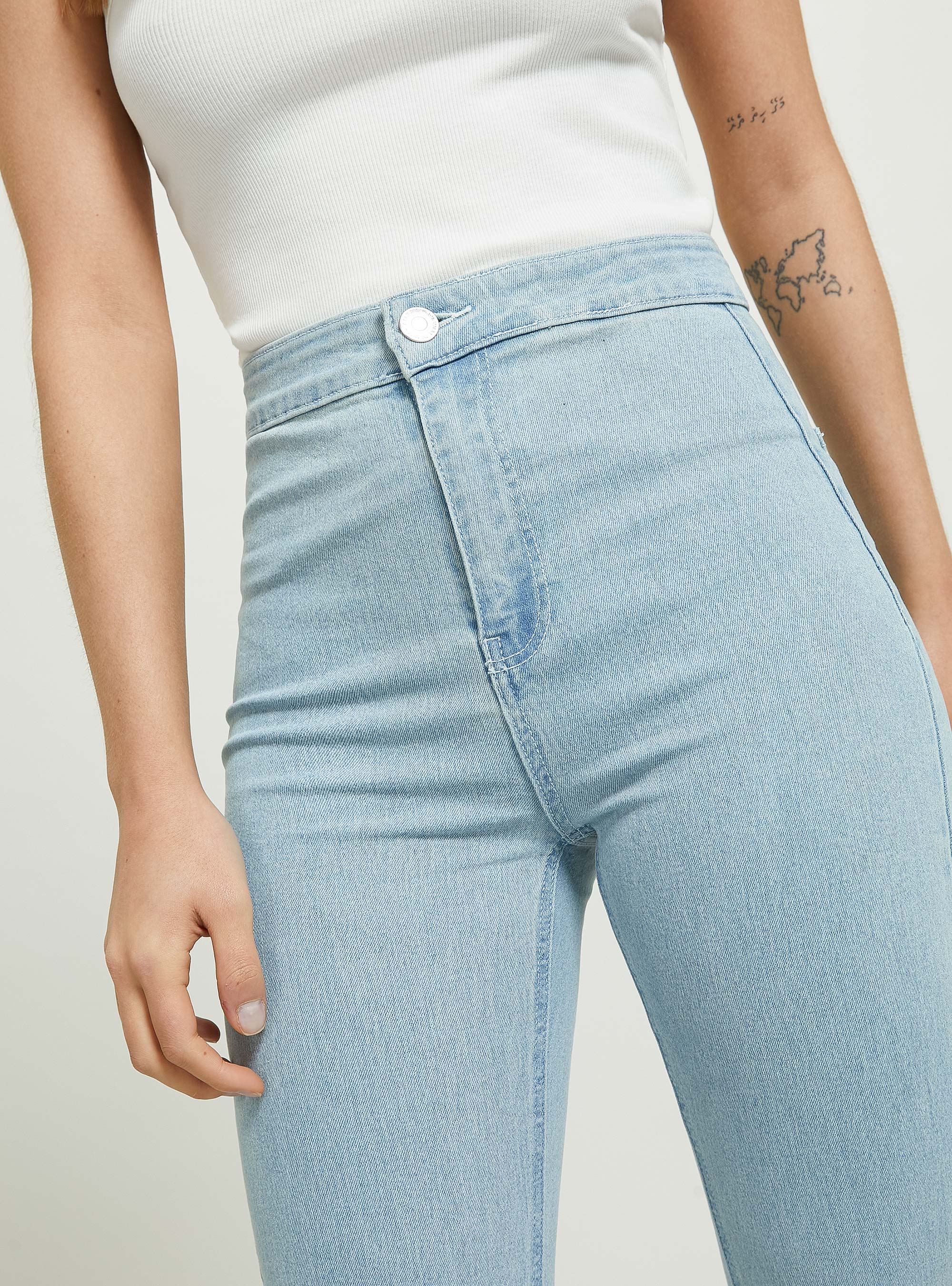 Jeggings flare high waist, D006 AZURE