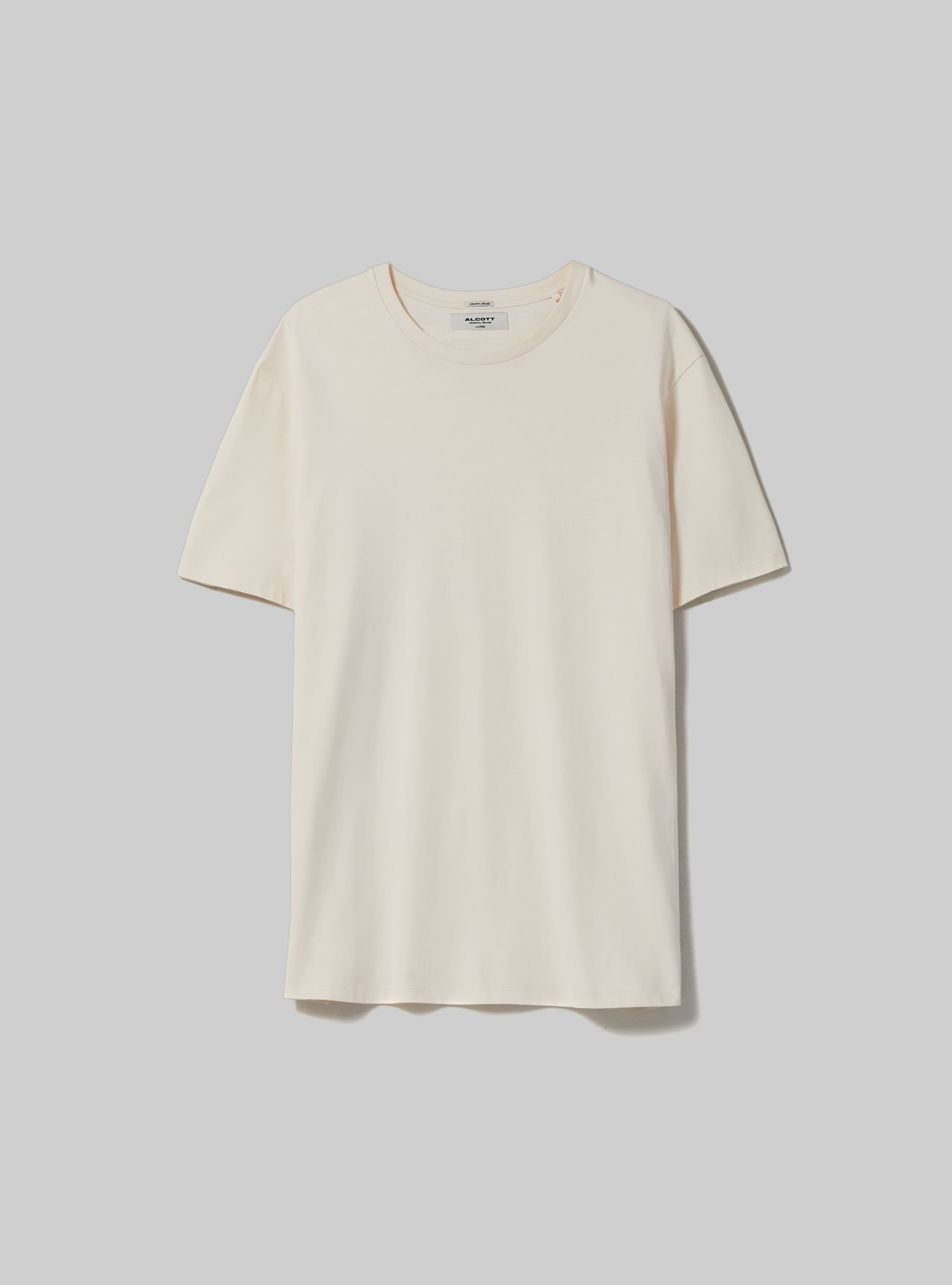 Camiseta de algod&oacute;n con cuello redondo, SA3 SAND LIGHT