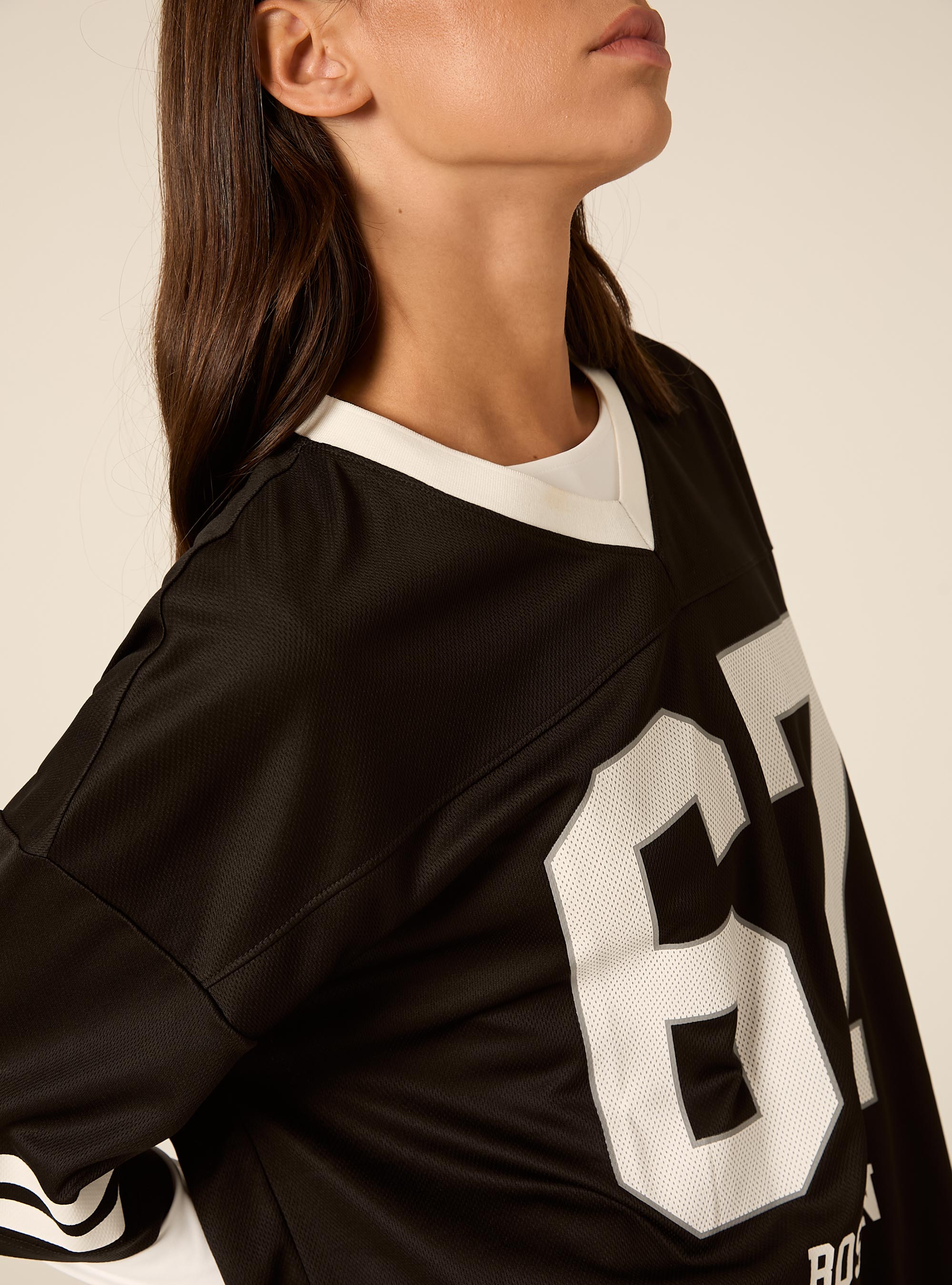 Camiseta oversize estilo futbol con numero 12, BK1 BLACK