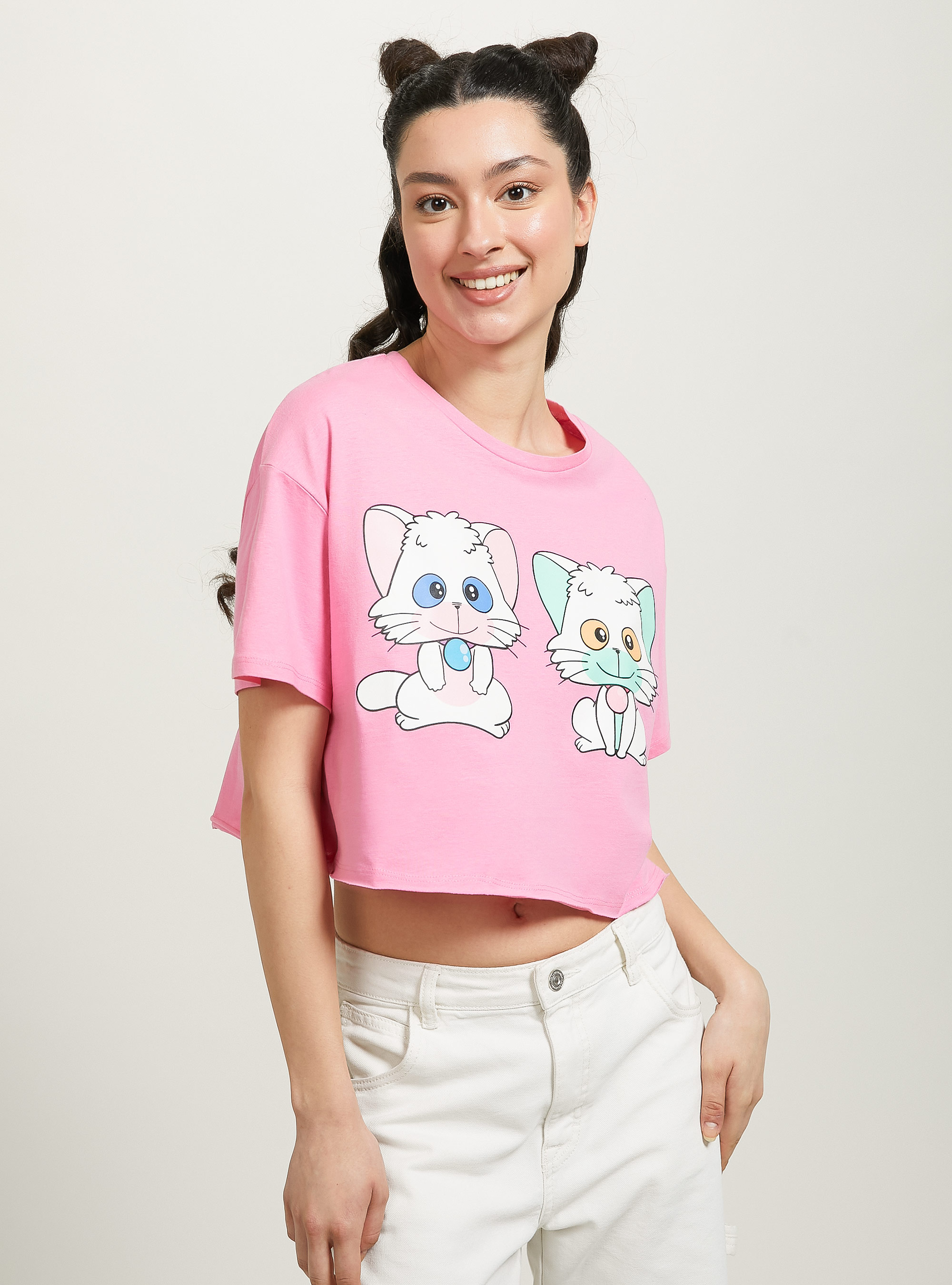 Camiseta cropped Creamy / Alcott, PK2 PINK MEDIUM