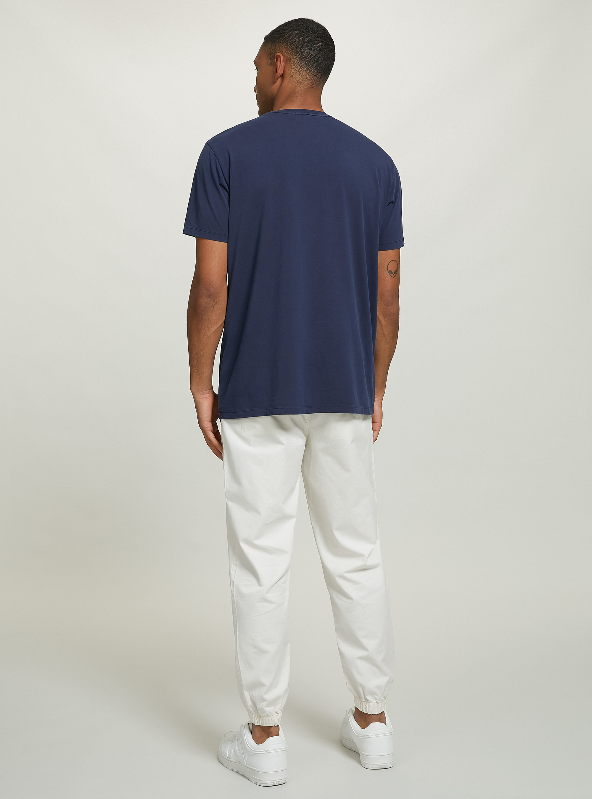 Twill chinos with elasticated waistband, WH2 WHITE
