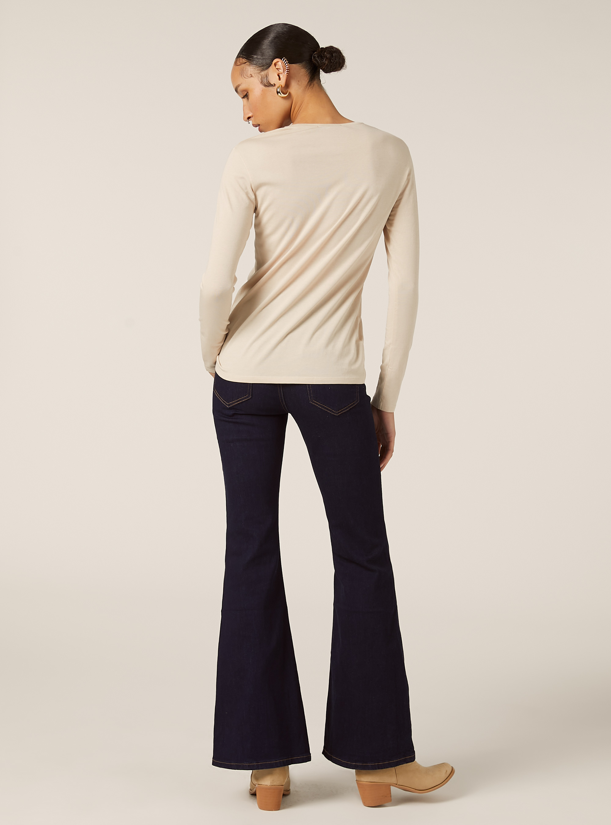 Camiseta básica de manga larga, BG3 BEIGE LIGHT