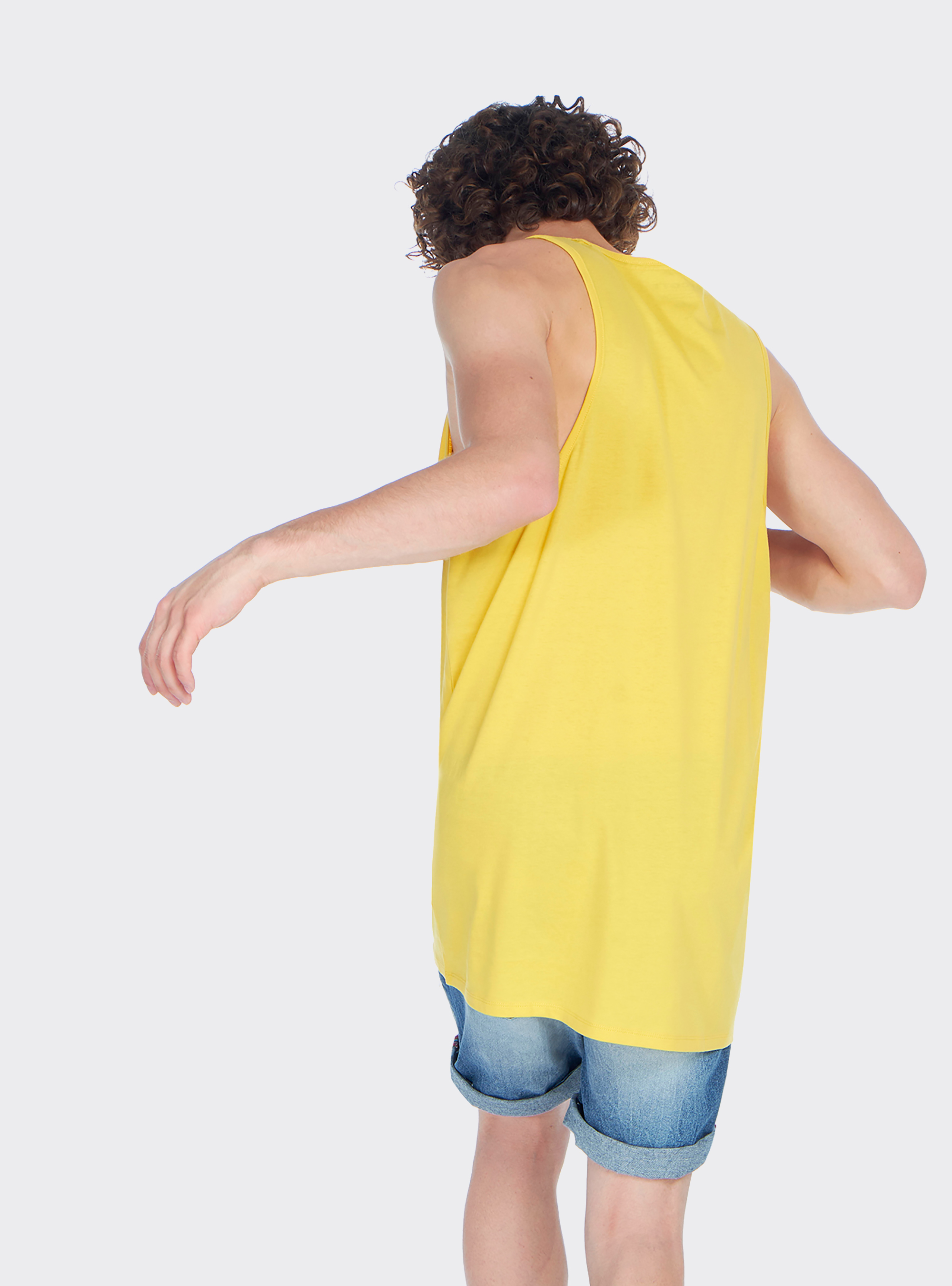 Canotta long e oversize fit con stampa lettering, C7713 YELLOW