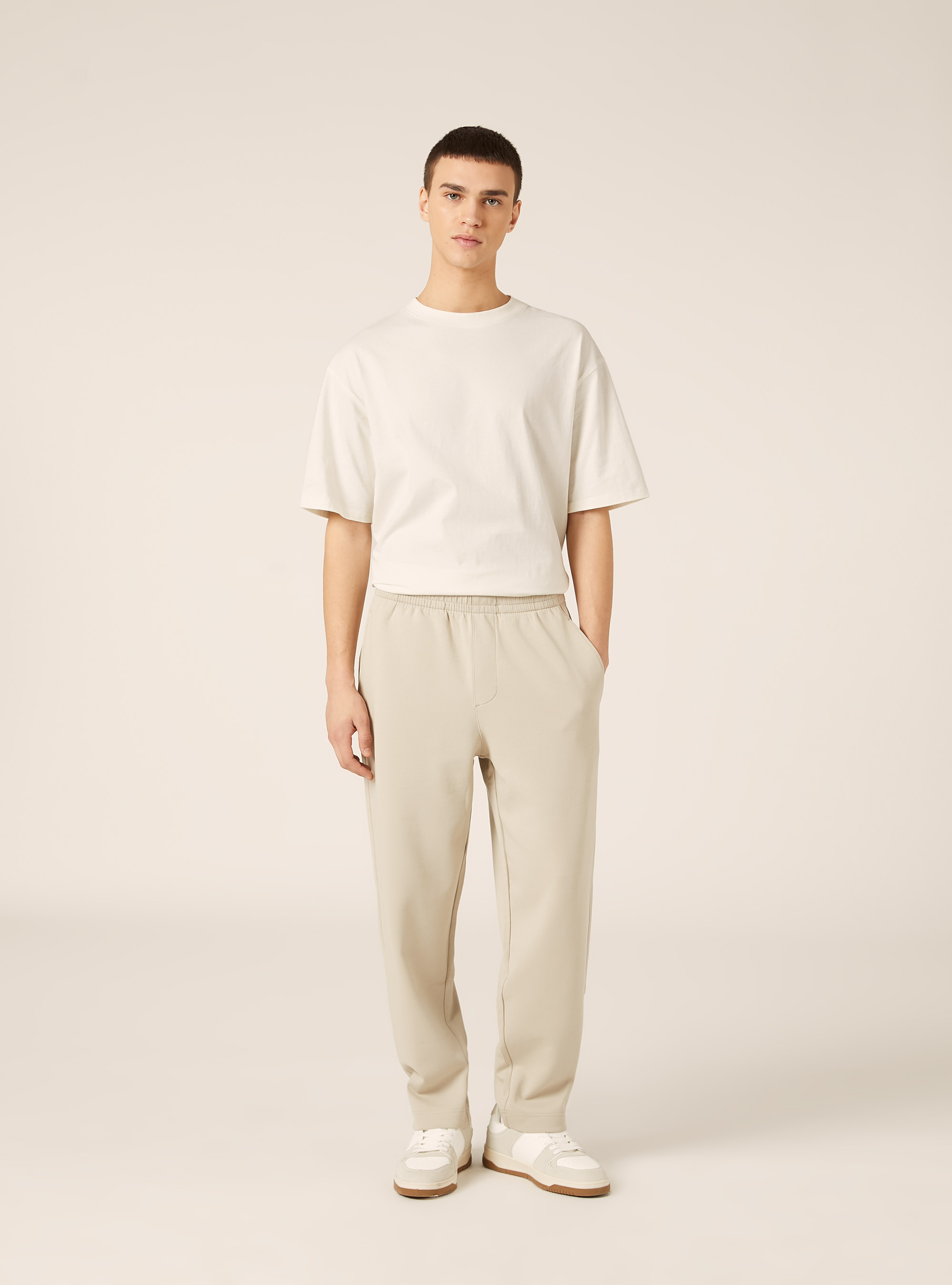 Soft touch technical jogger pants, BG1 BEIGE DARK