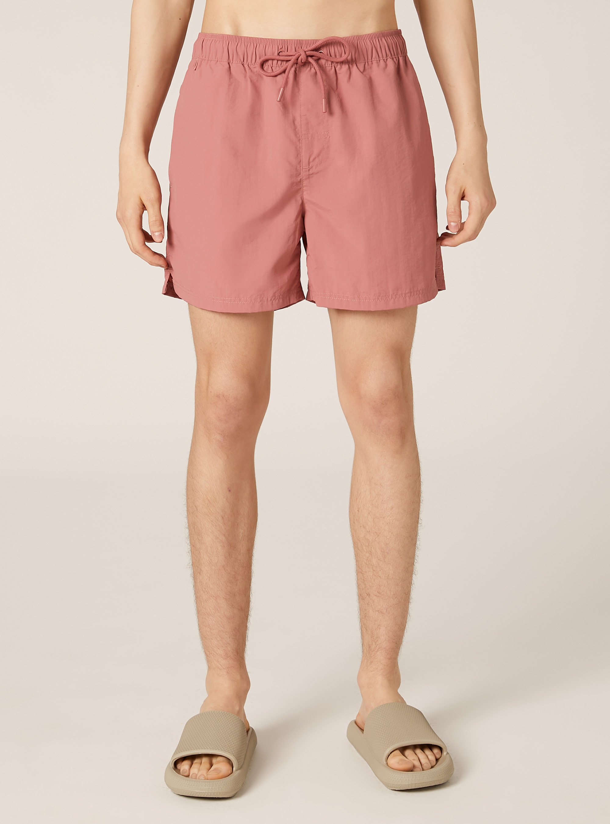 Maillot de bain uni avec poche arri&egrave;re, PK1 PINK DARK