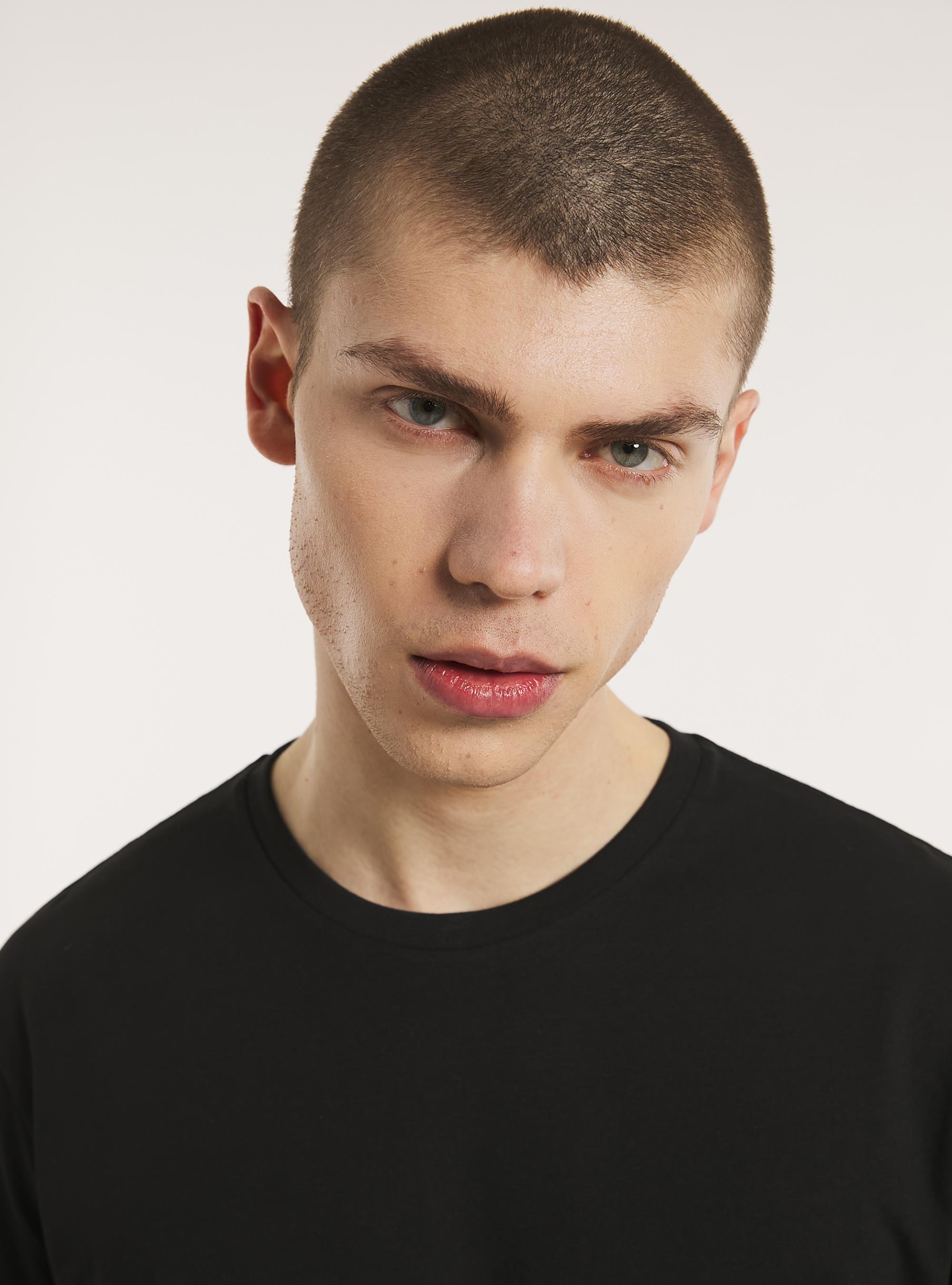 Crew-neck cotton T-shirt, BK1 BLACK