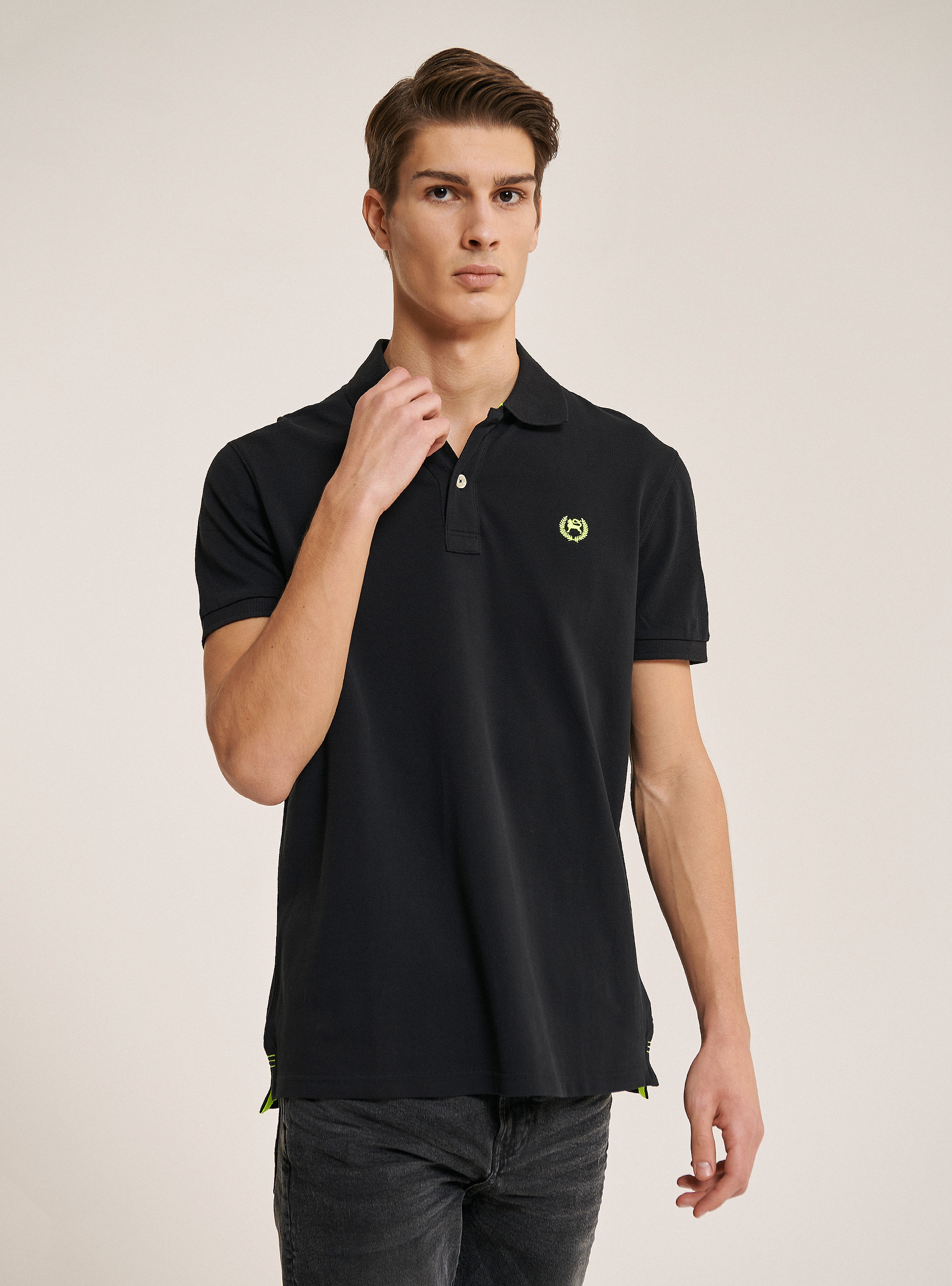 Polo shirt basic, BLACK