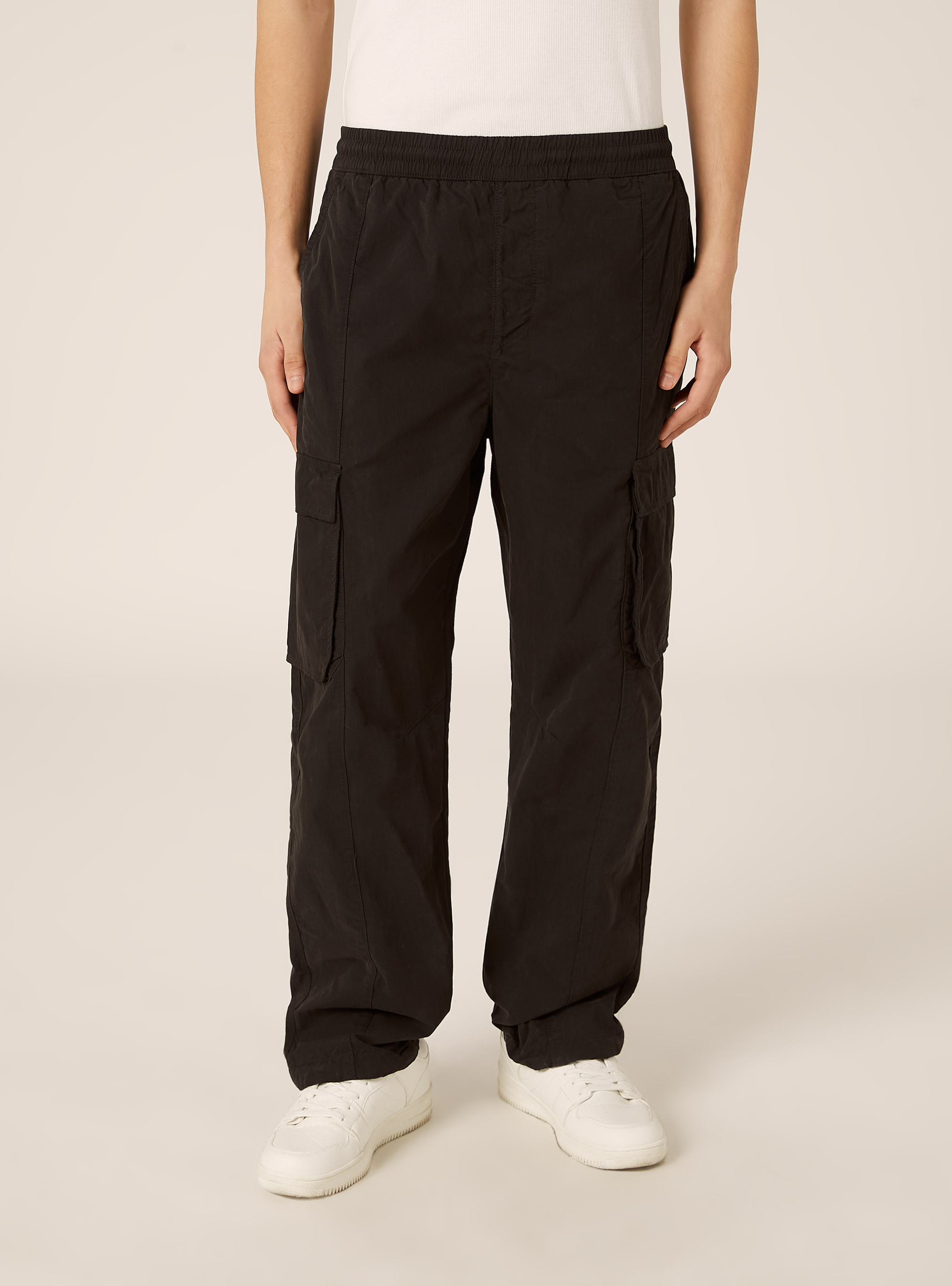 Pantaloni cargo parachute, BK1 BLACK