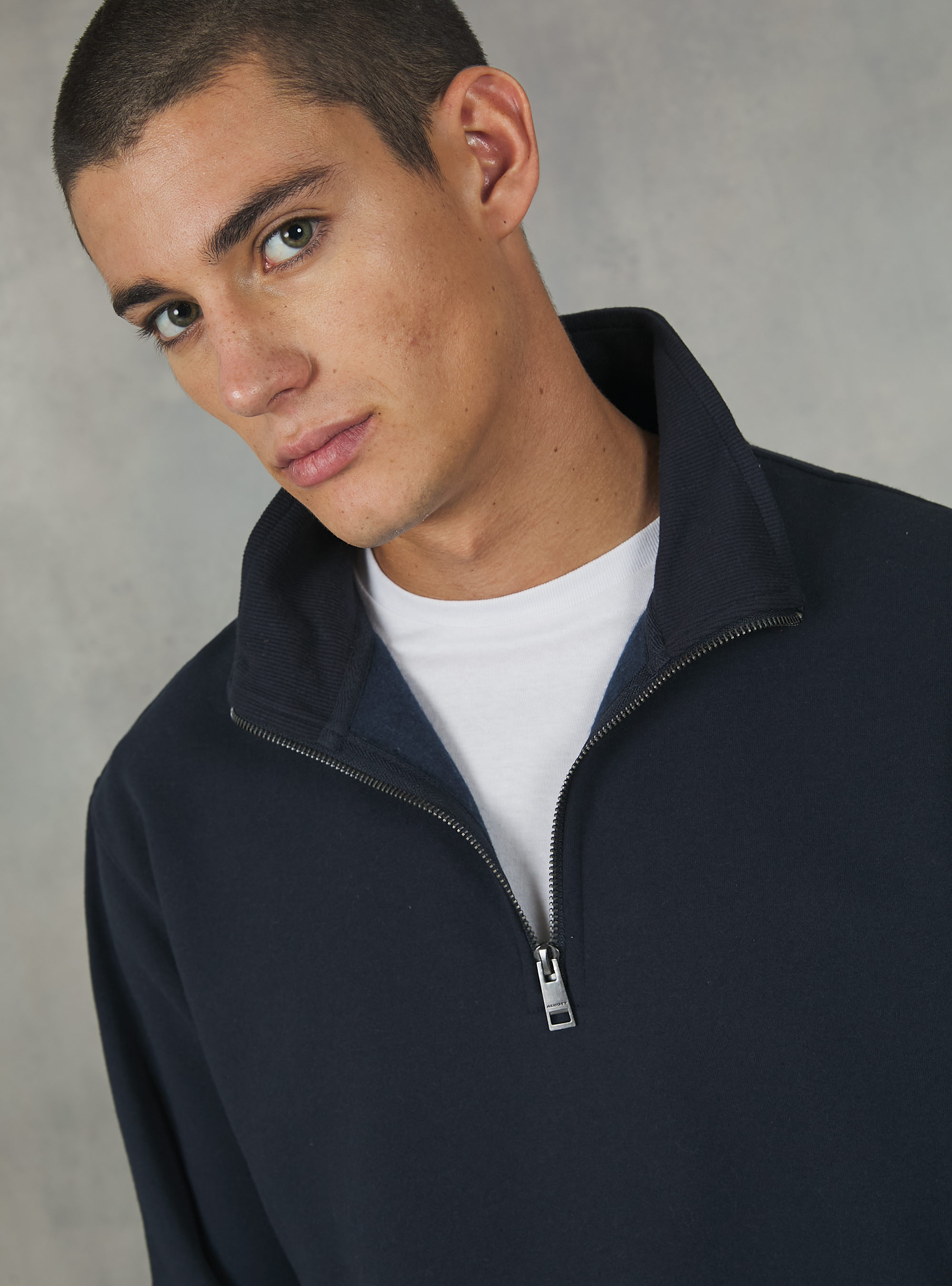 Sweatshirt demi-cou uni, NA1 NAVY DARK