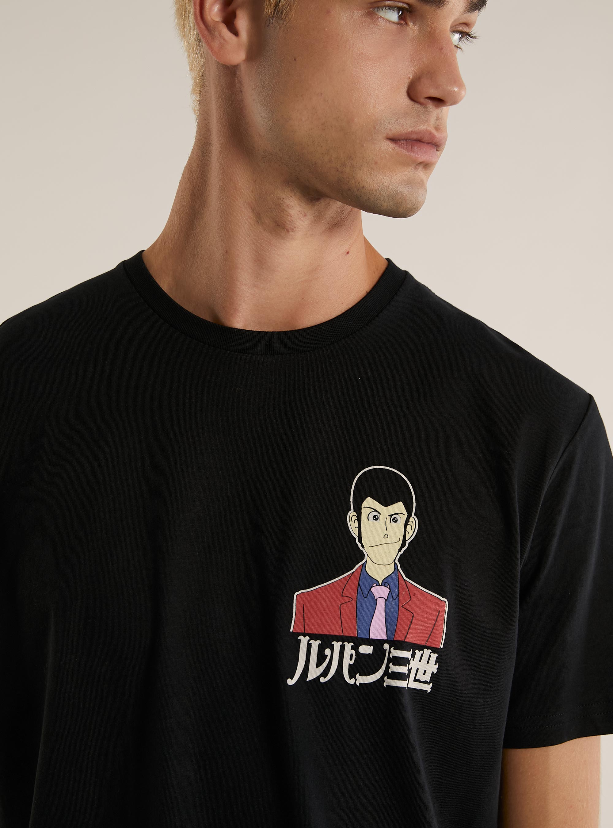 T-shirt licenza lupin, BK1 BLACK