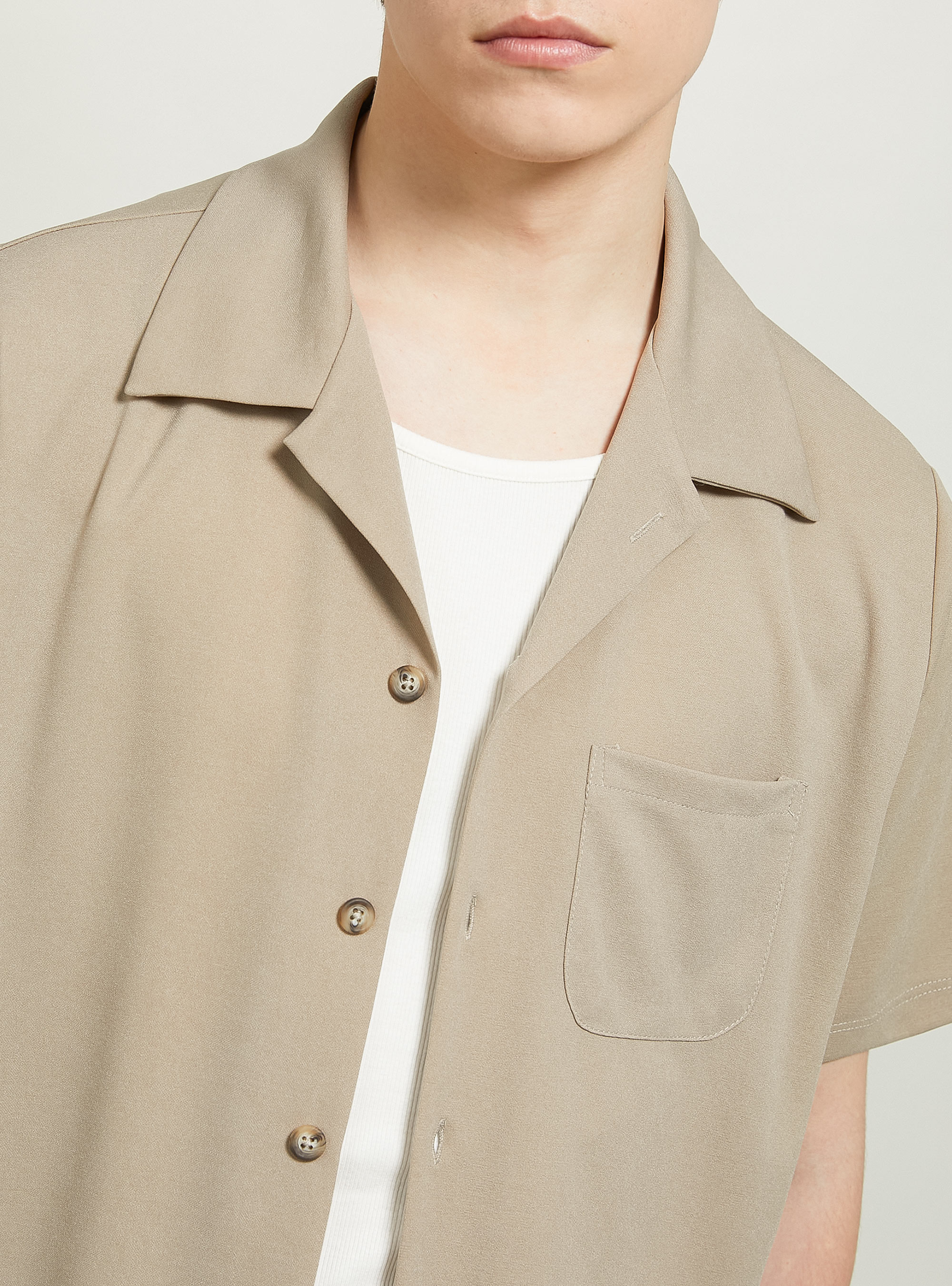 Short-sleeved over shirt, BG2 BEIGE MEDIUM