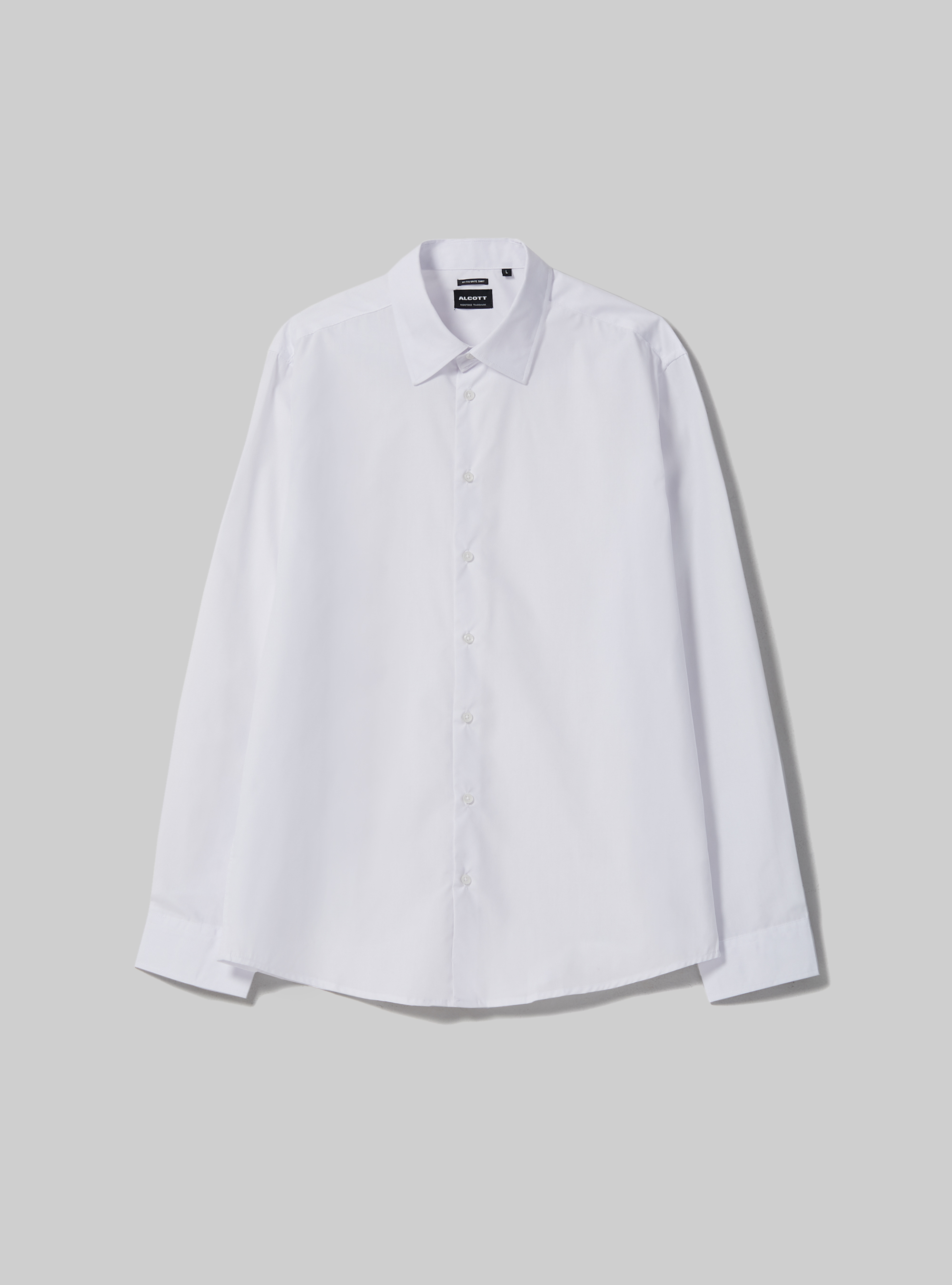 Plain-coloured long-sleeved shirt, WH1 OFF WHITE