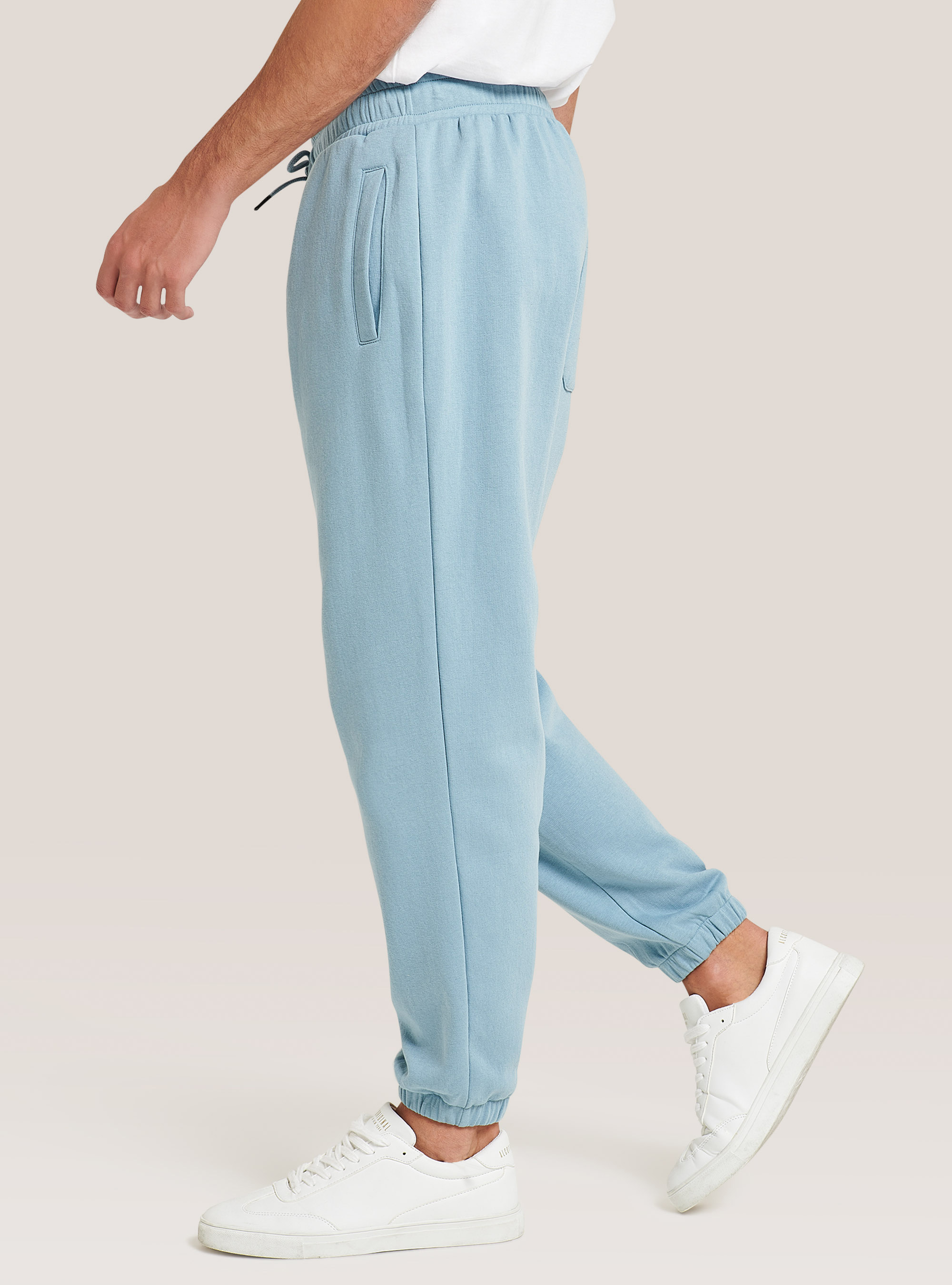 Basic cotton jogger trousers, C176 AZZURRE