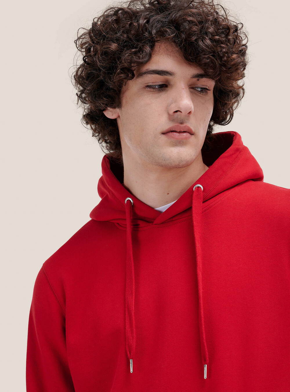 Basic hooded sweatshirt, C3402 RED