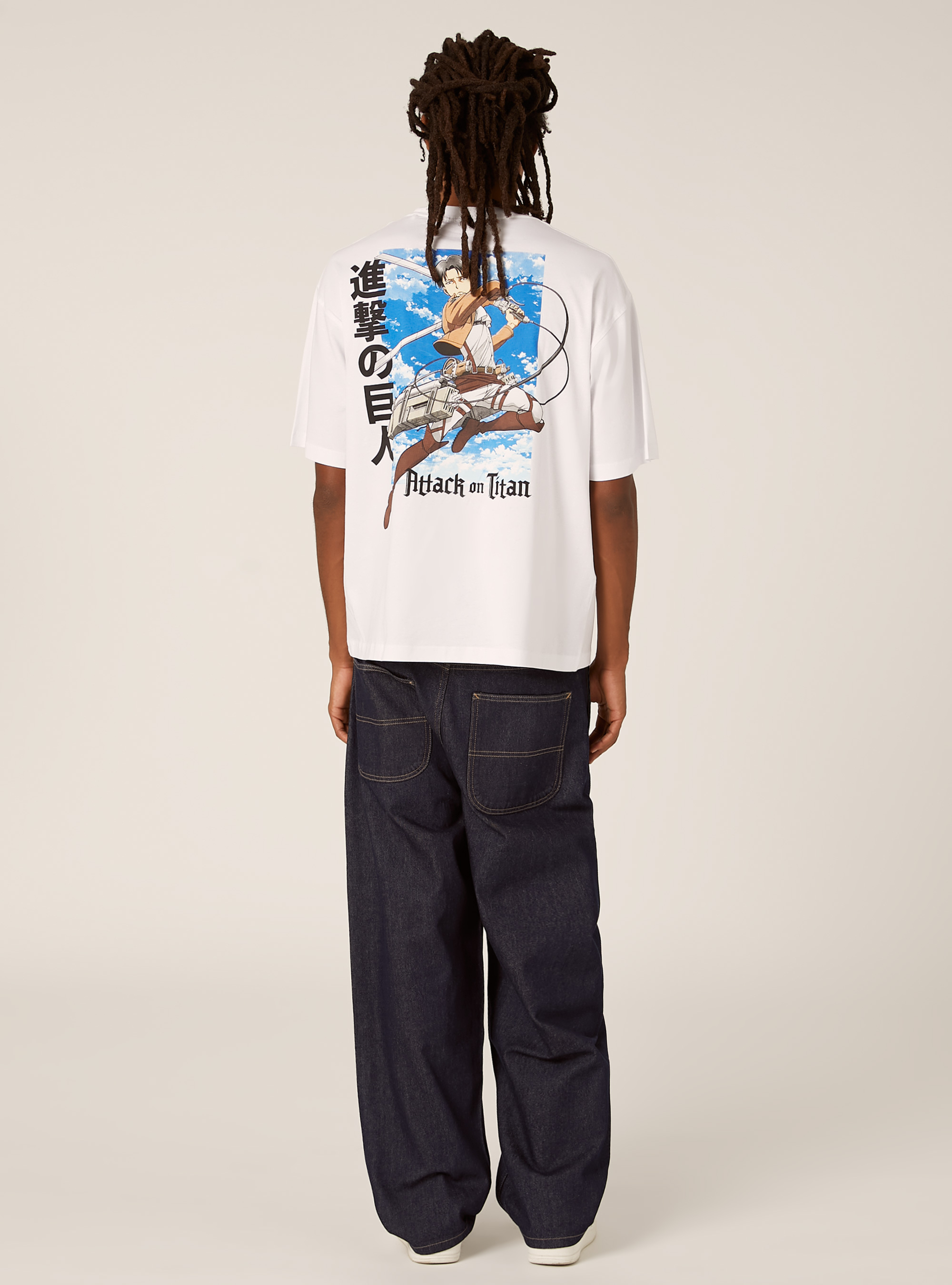 T-shirt attack on titan boxy fit, WH3 WHITE