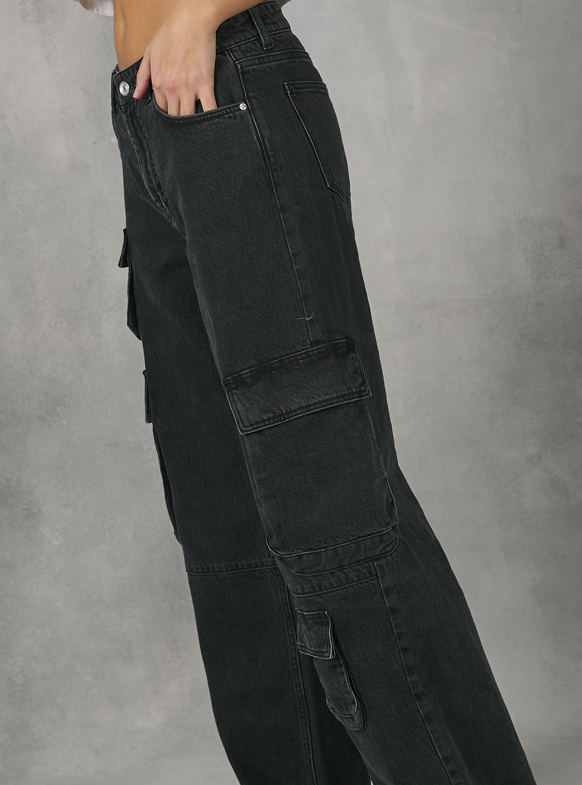 Multi cargo comfort fit jeans, D000 BLACK