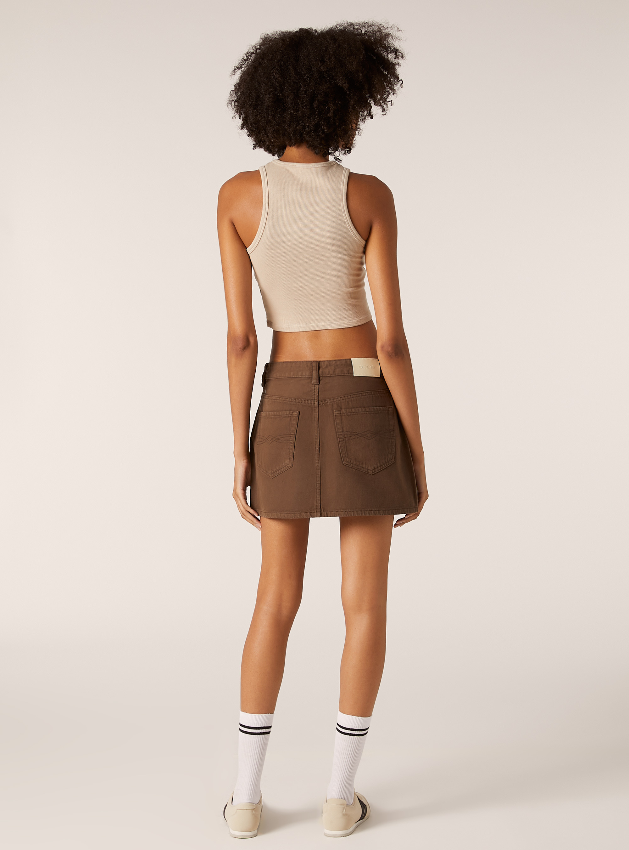 Mini twill skirt, BR2 BROWN MEDIUM