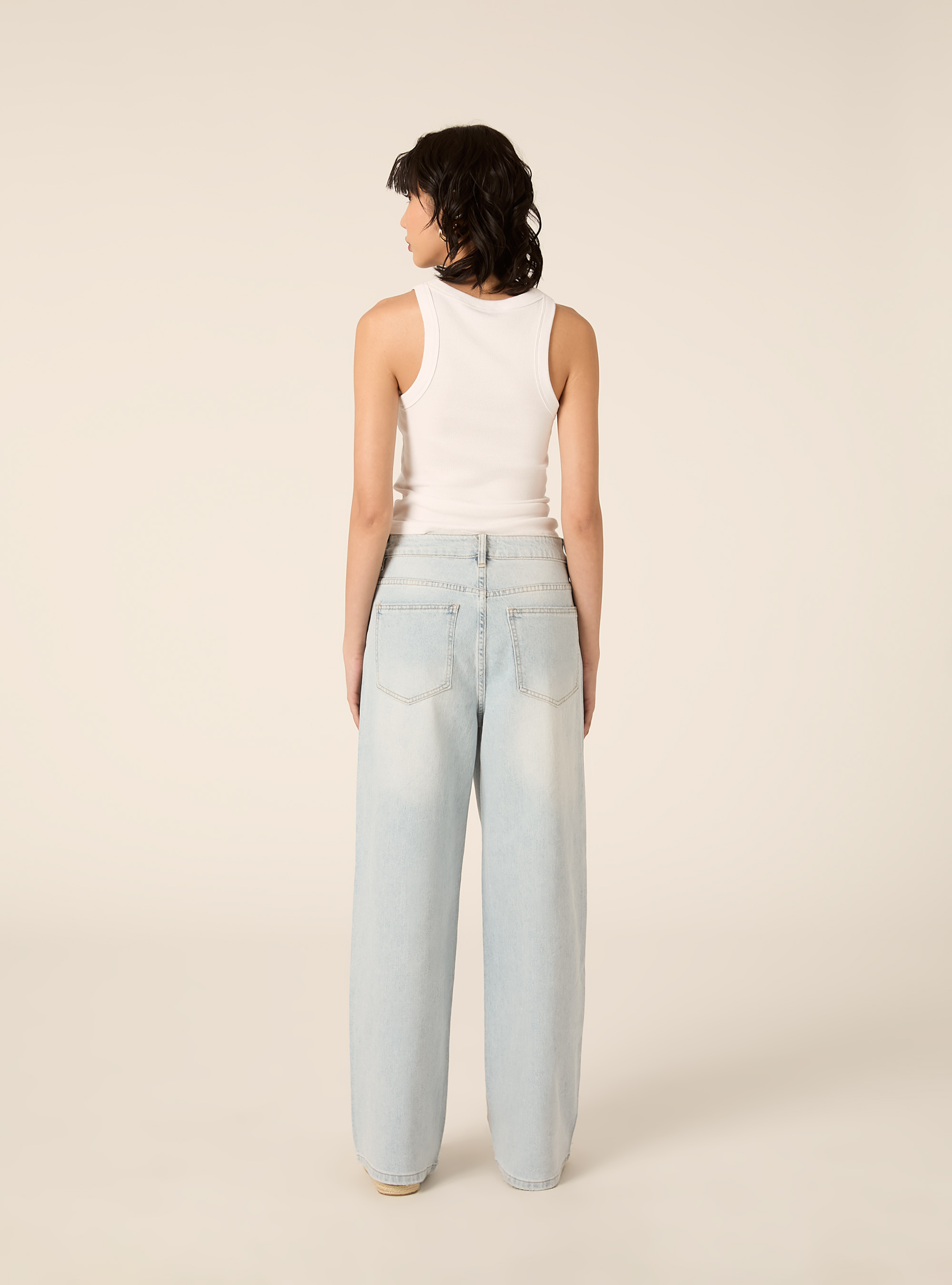 Straight fit jeans with embroidery and rhinestones, D006 AZURE