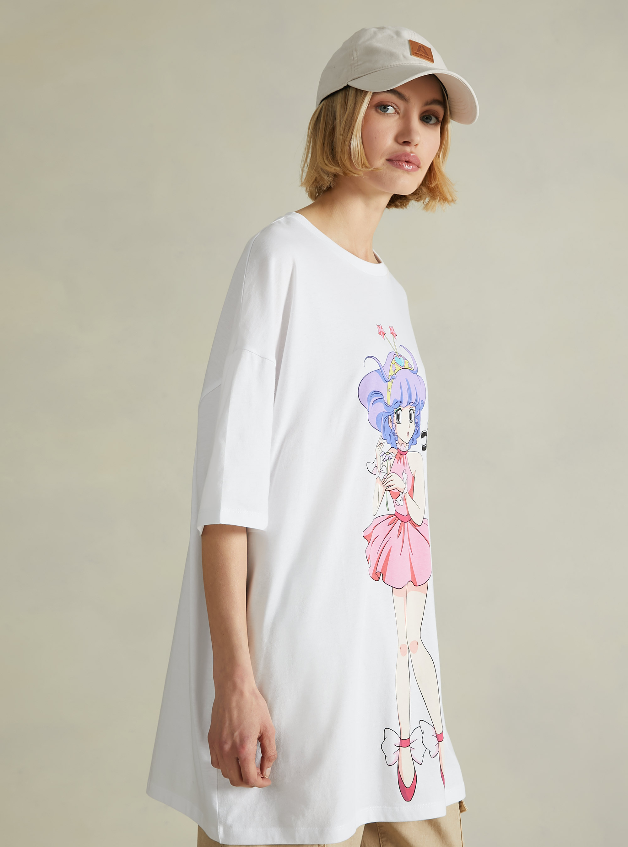 Creamy / Alcott super oversized T-shirt, WH3 WHITE