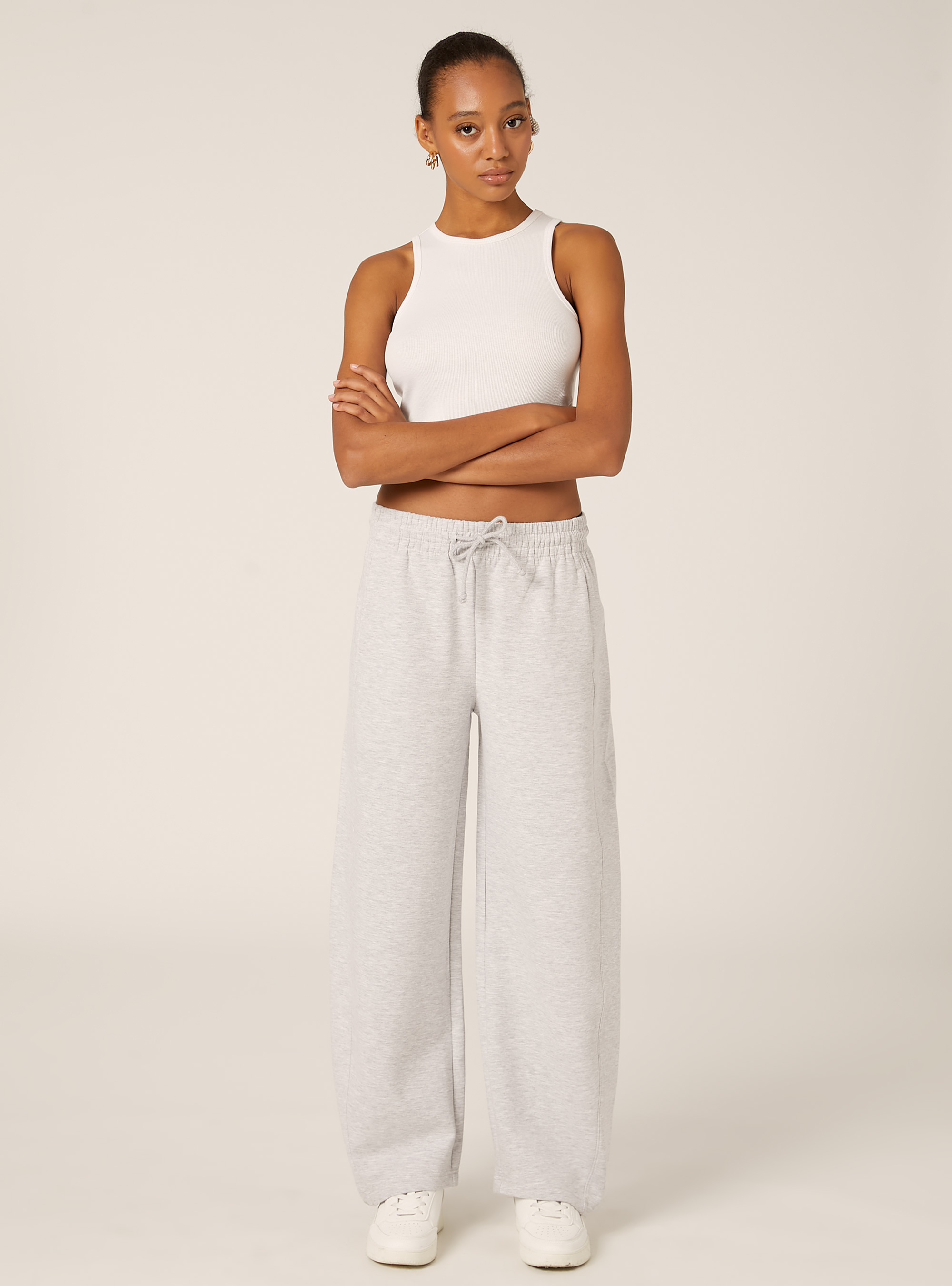 Barrel fit jogger trousers, MGY3 GREY MEL LIGHT