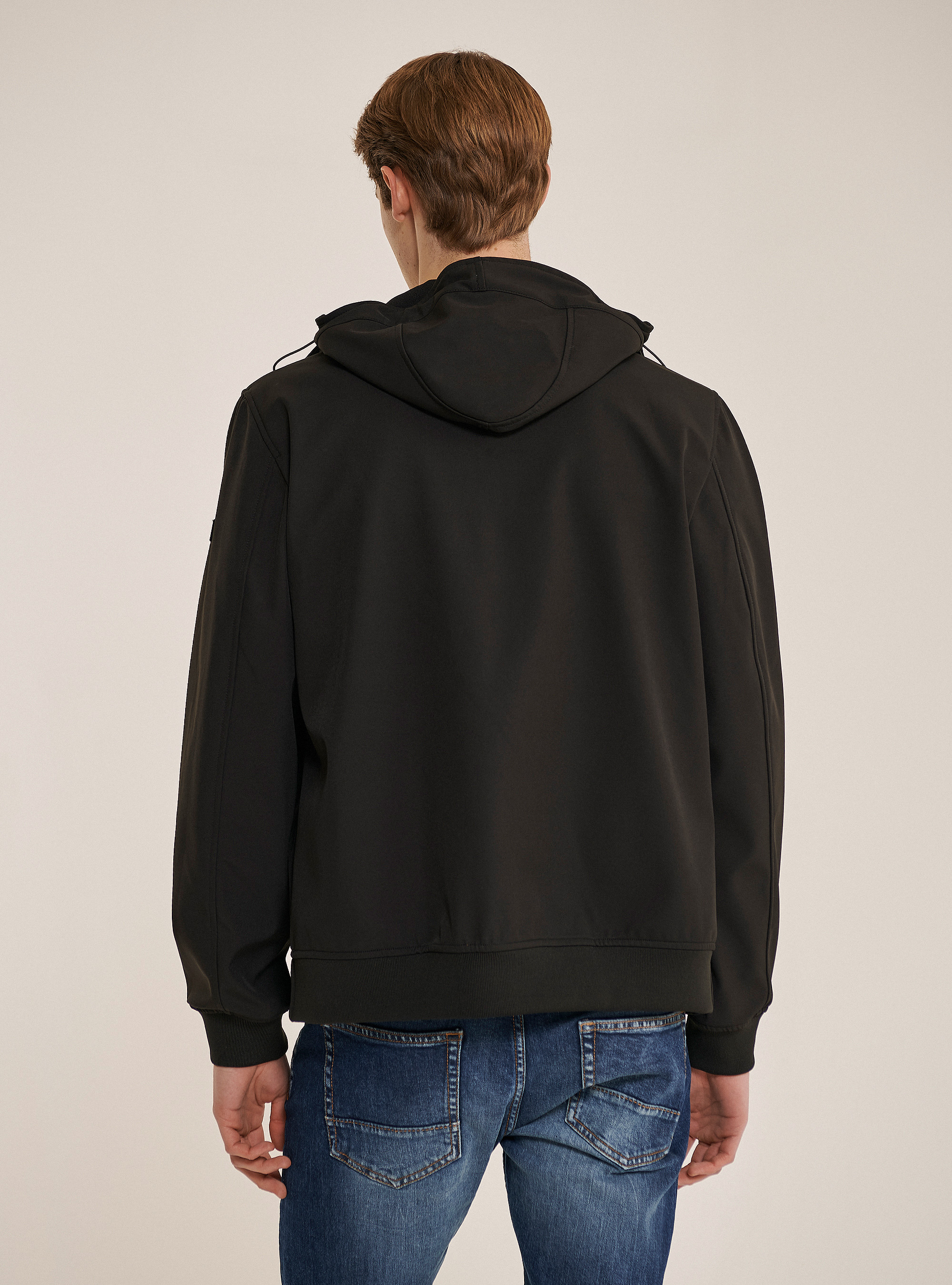 Windproof and waterproof technical fabric jacket, C101 BLACK