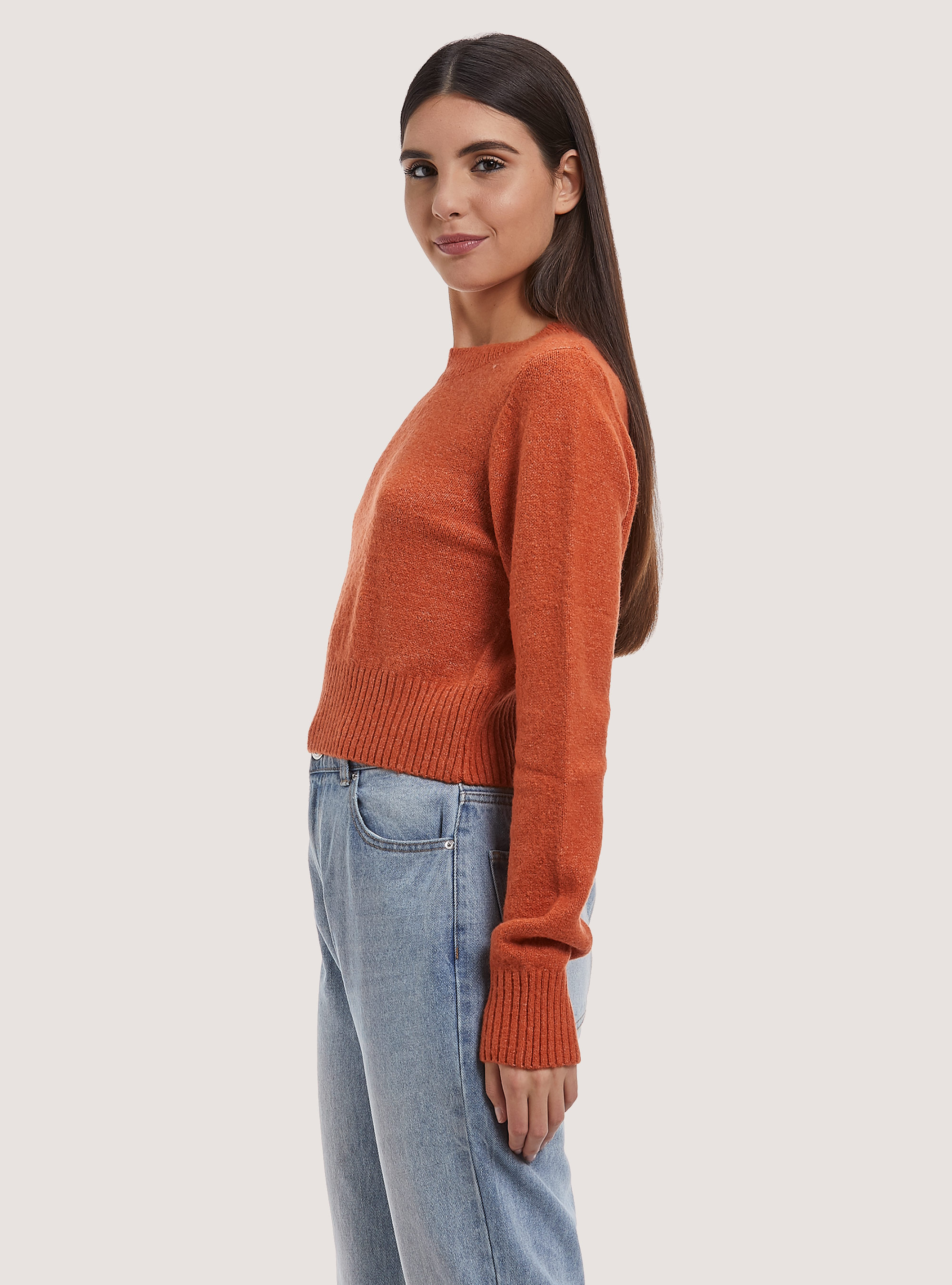 Pullover cropped soft touch, OR3 ORANGE LIGHT
