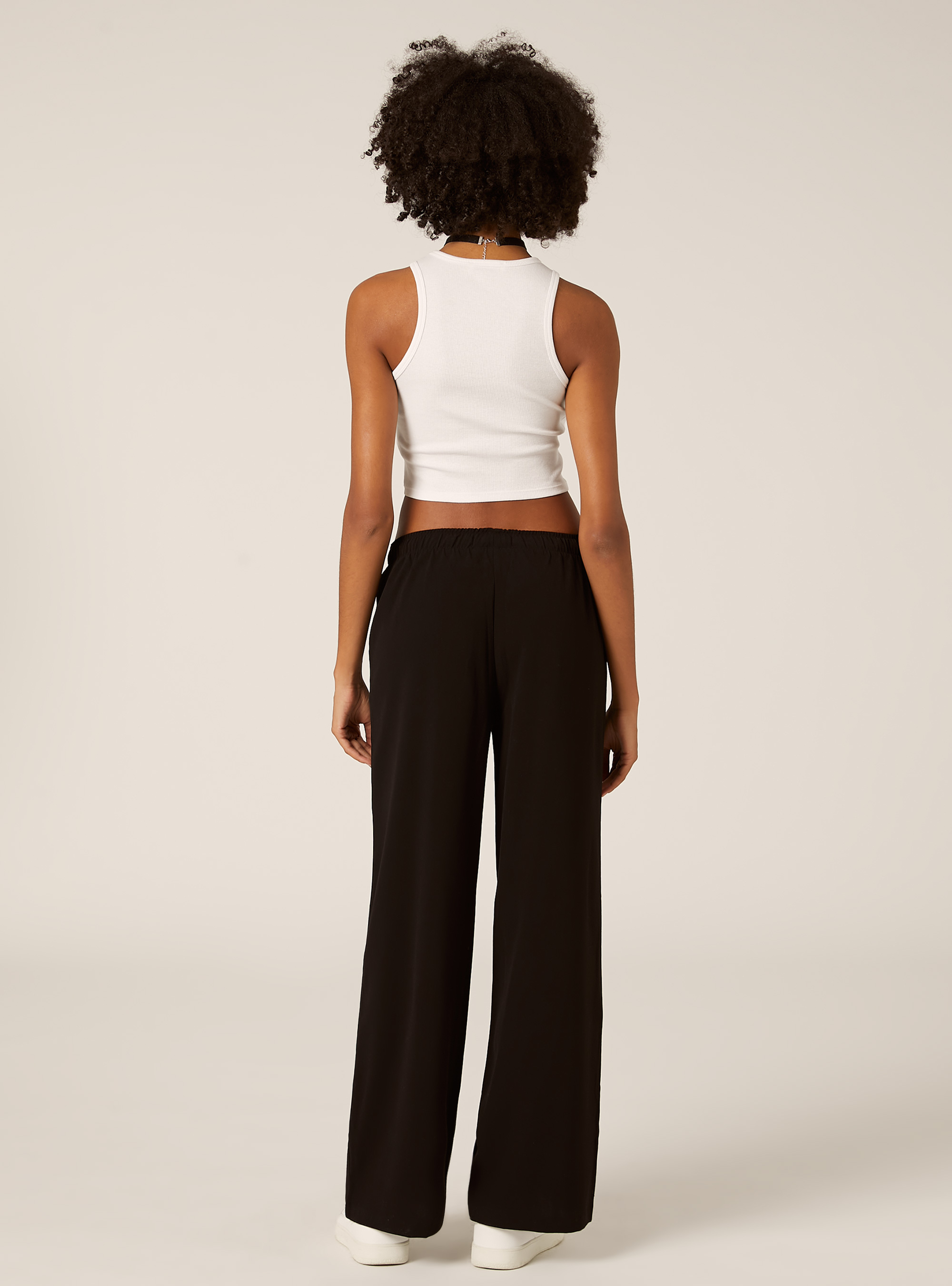 Elegante Hose mit Kordelzug, BK1 BLACK