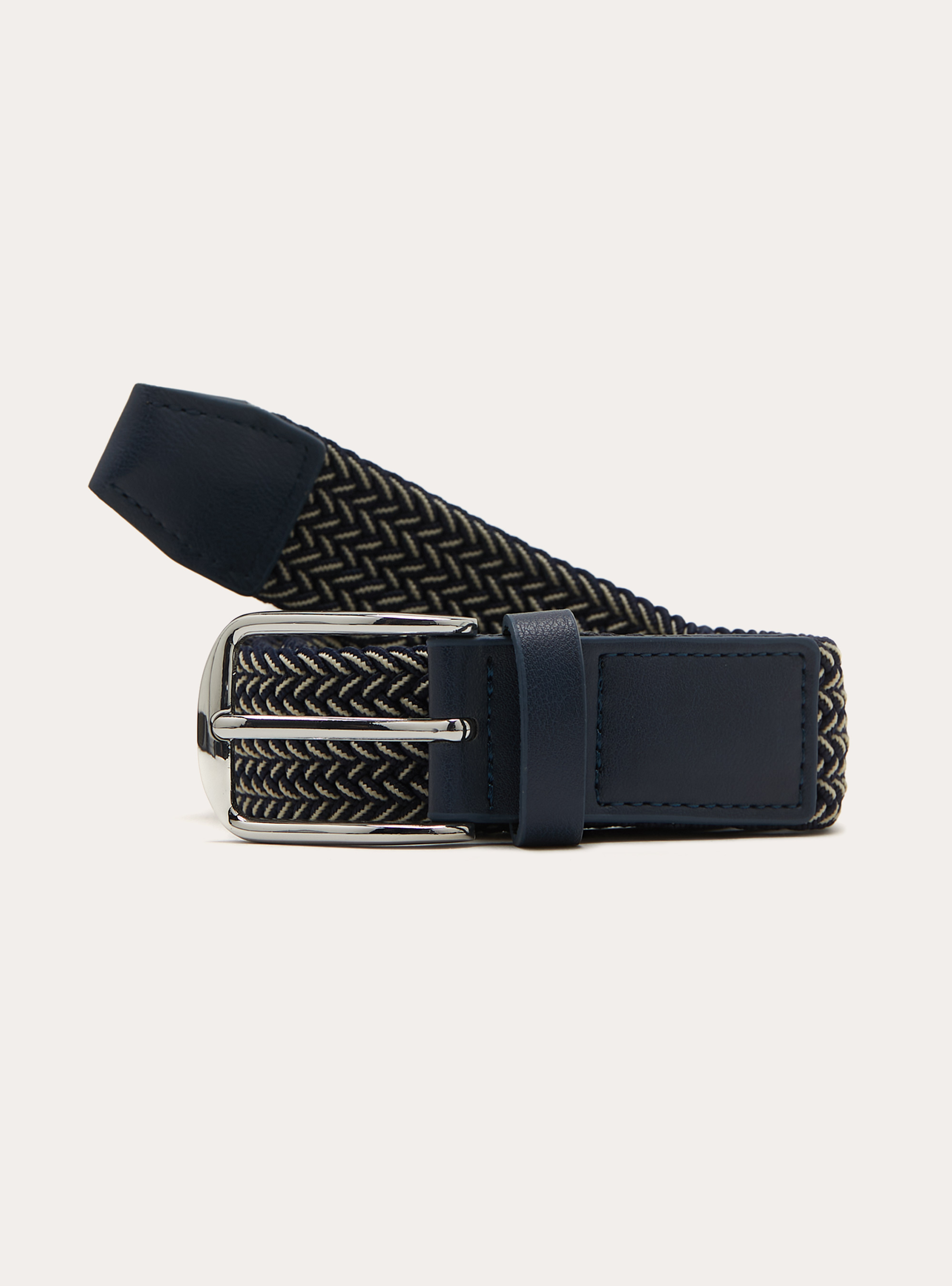 Braided elastic belt, BL1 BLUE DARK
