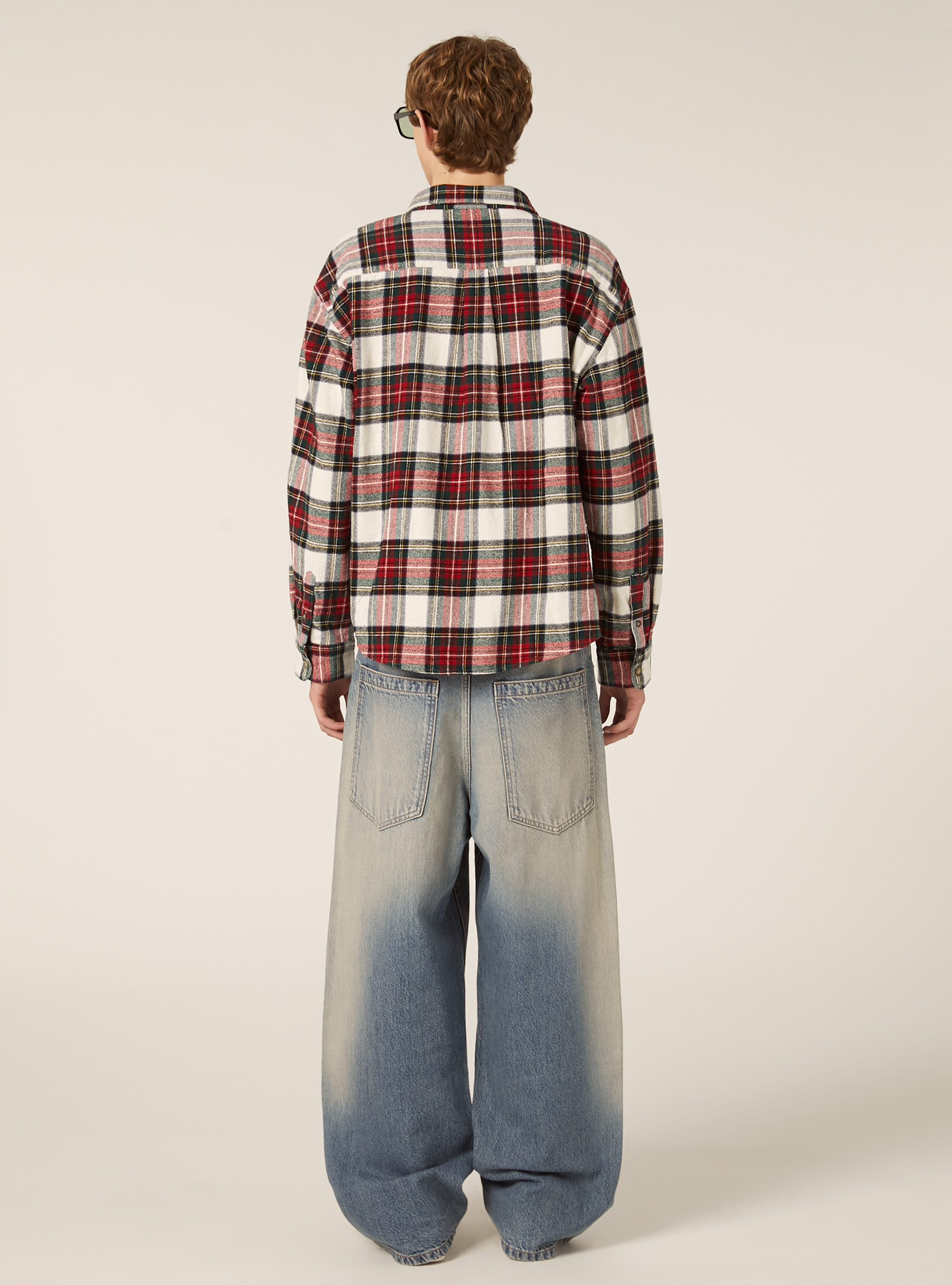 Camicia flanella quadri, WH1 OFF WHITE