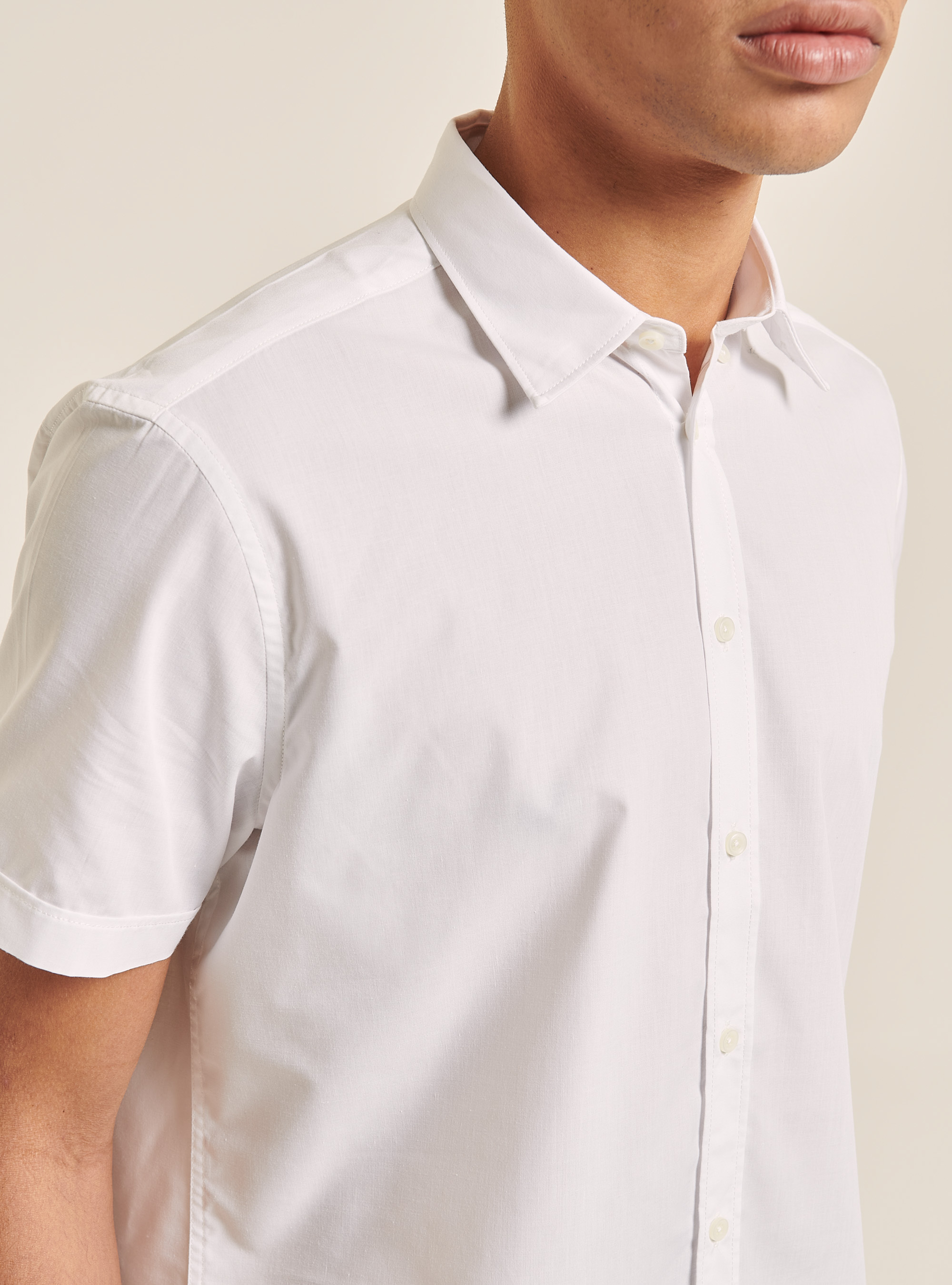Short-sleeved shirt, WHITE