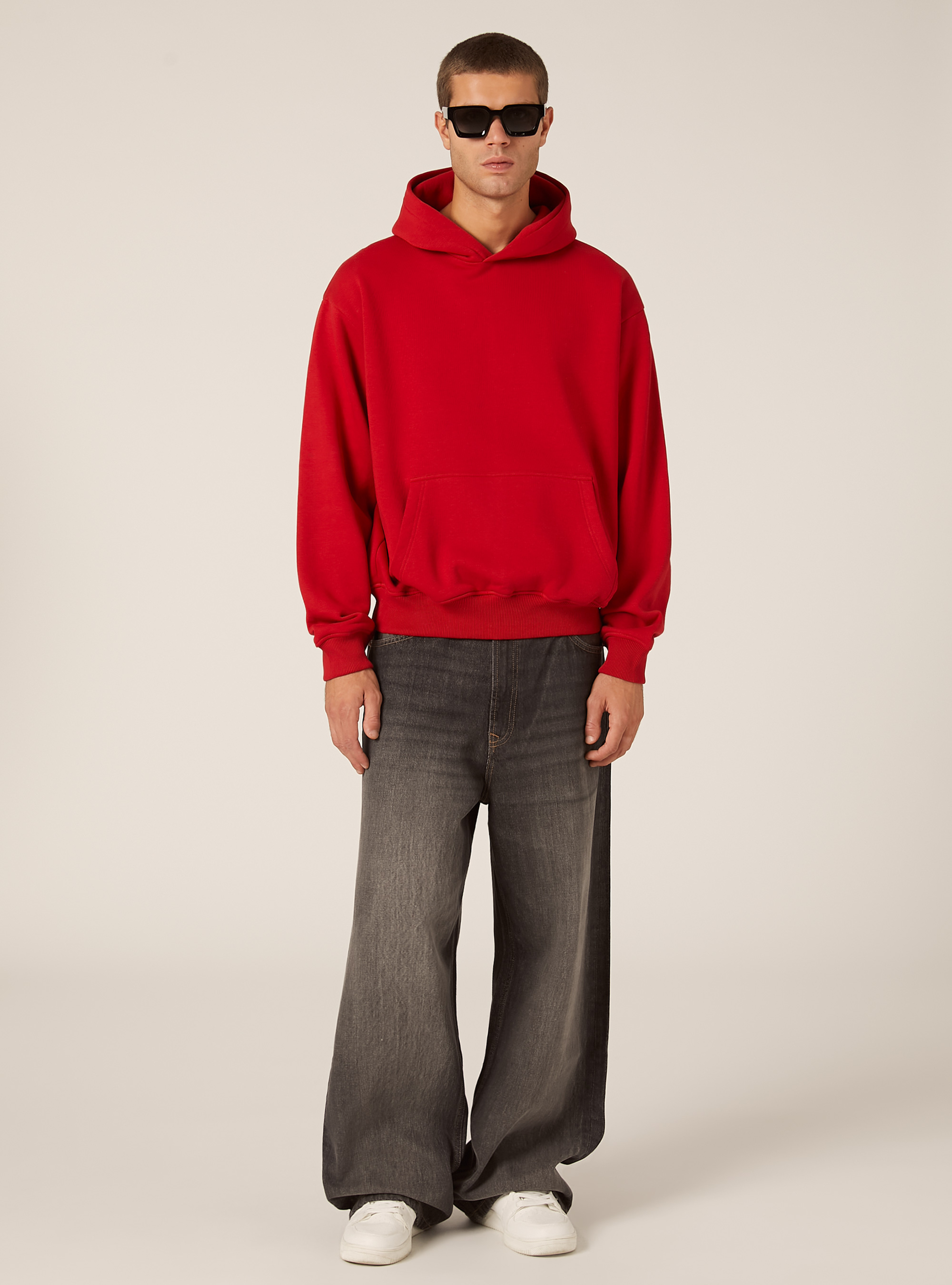 Boxy fit hoodie, RD2 RED MEDIUM